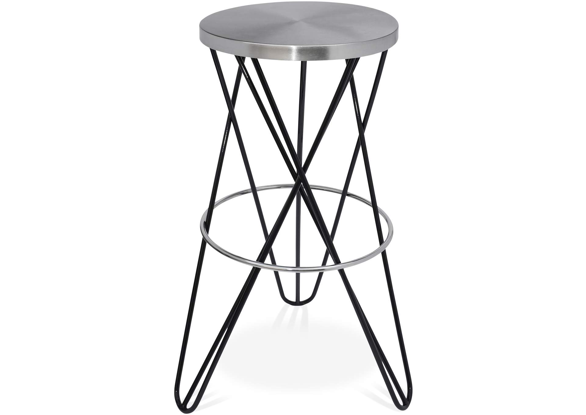 Mercury Black Iron Bar Stool,Meridian Furniture