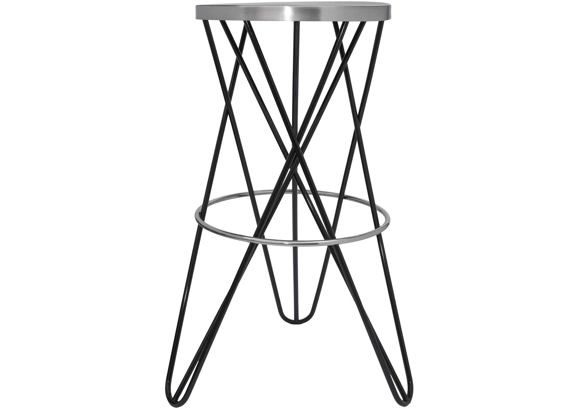 Mercury Black Iron Bar Stool,Meridian Furniture