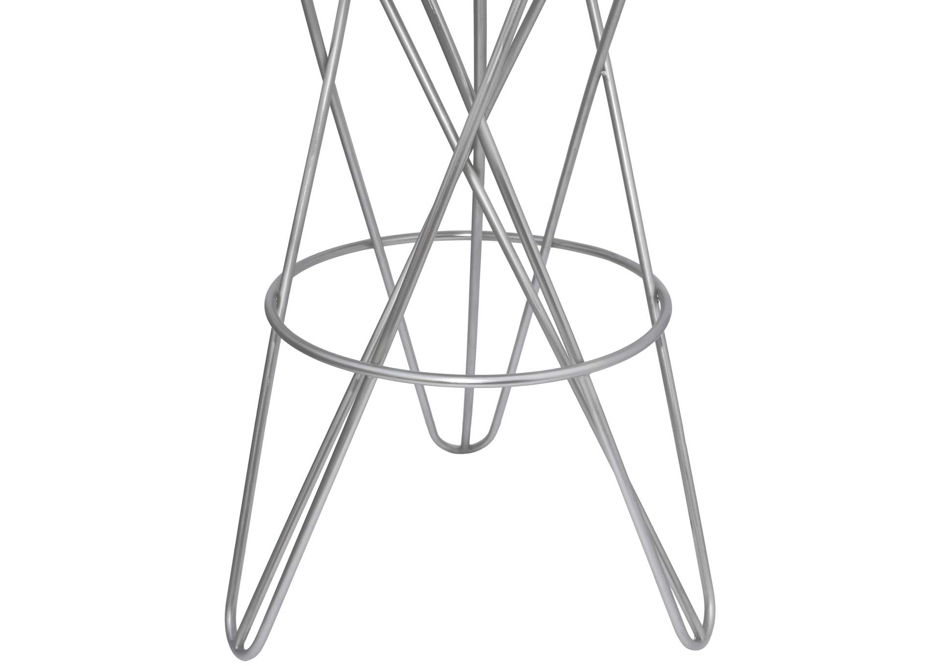 Mercury Silver Iron Bar Stool,Meridian Furniture