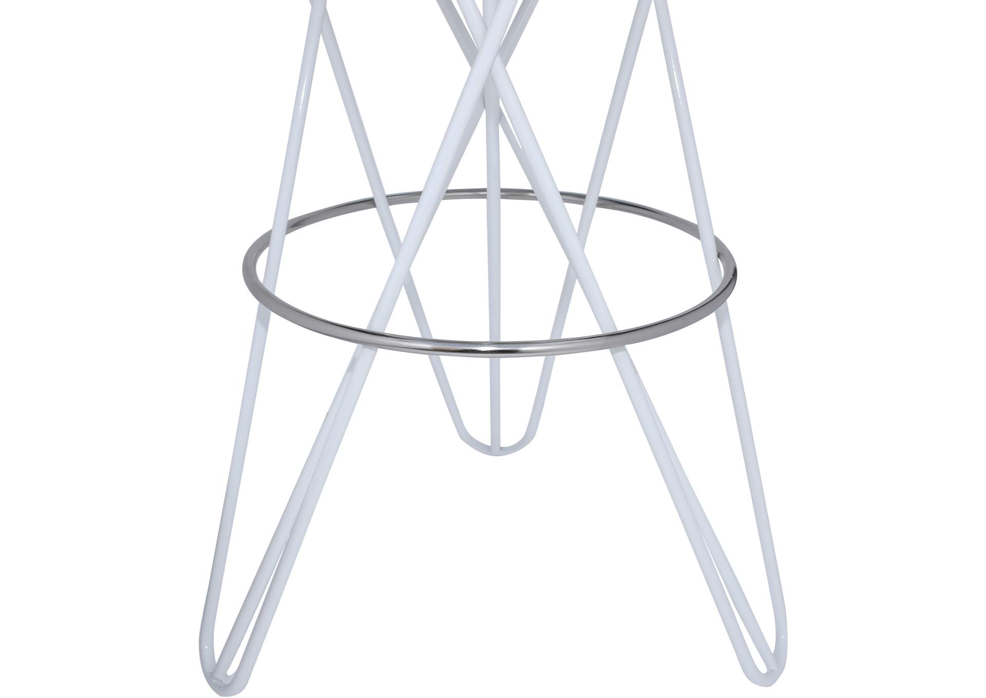 Mercury White Iron Bar Stool,Meridian Furniture