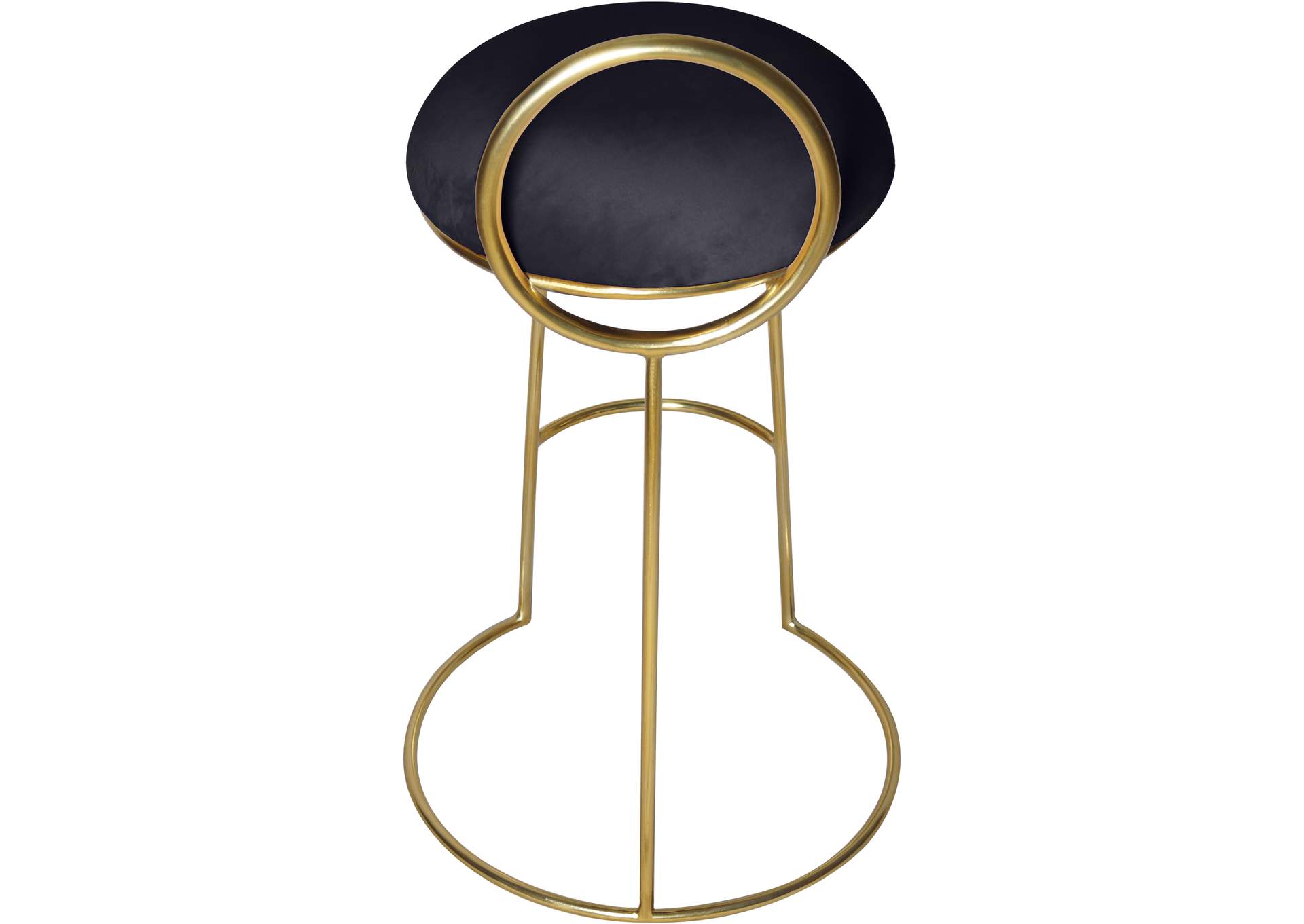 Ring Black Velvet Counter Stool,Meridian Furniture