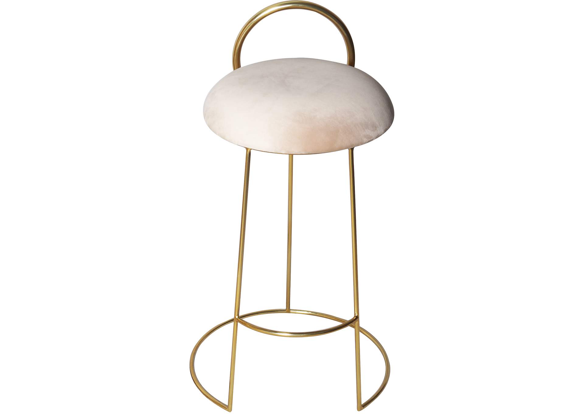 Ring Cream Velvet Counter Stool,Meridian Furniture