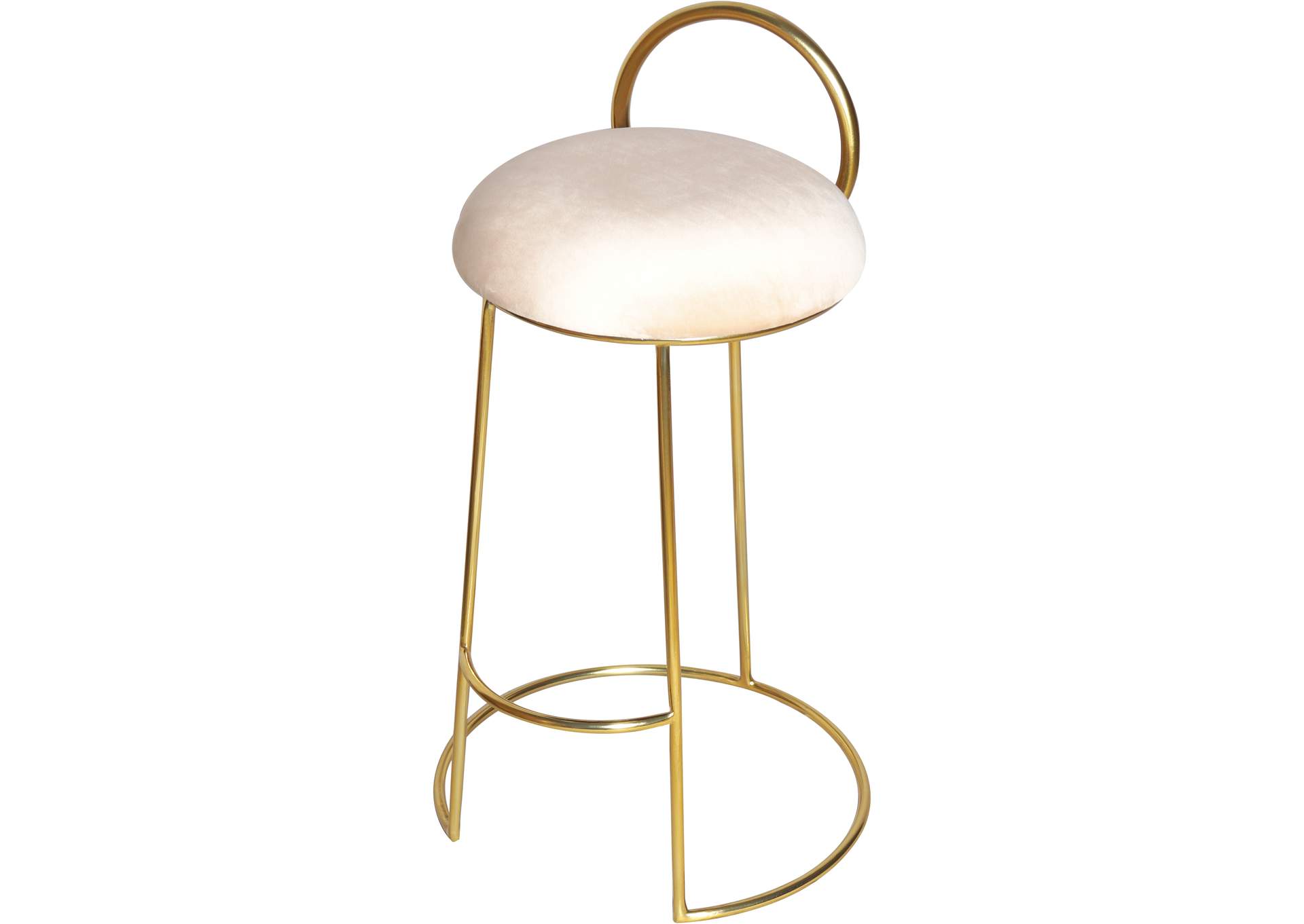 Ring Cream Velvet Counter Stool,Meridian Furniture