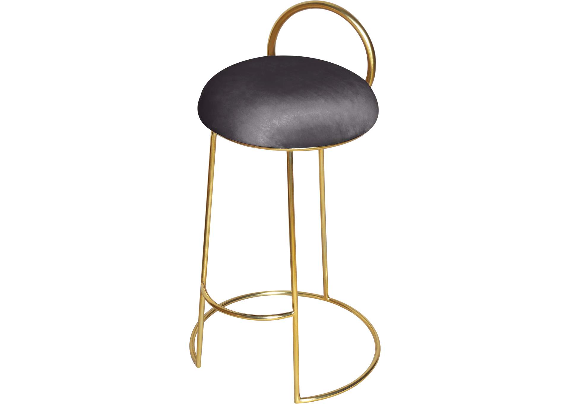 Ring Grey Velvet Counter Stool,Meridian Furniture