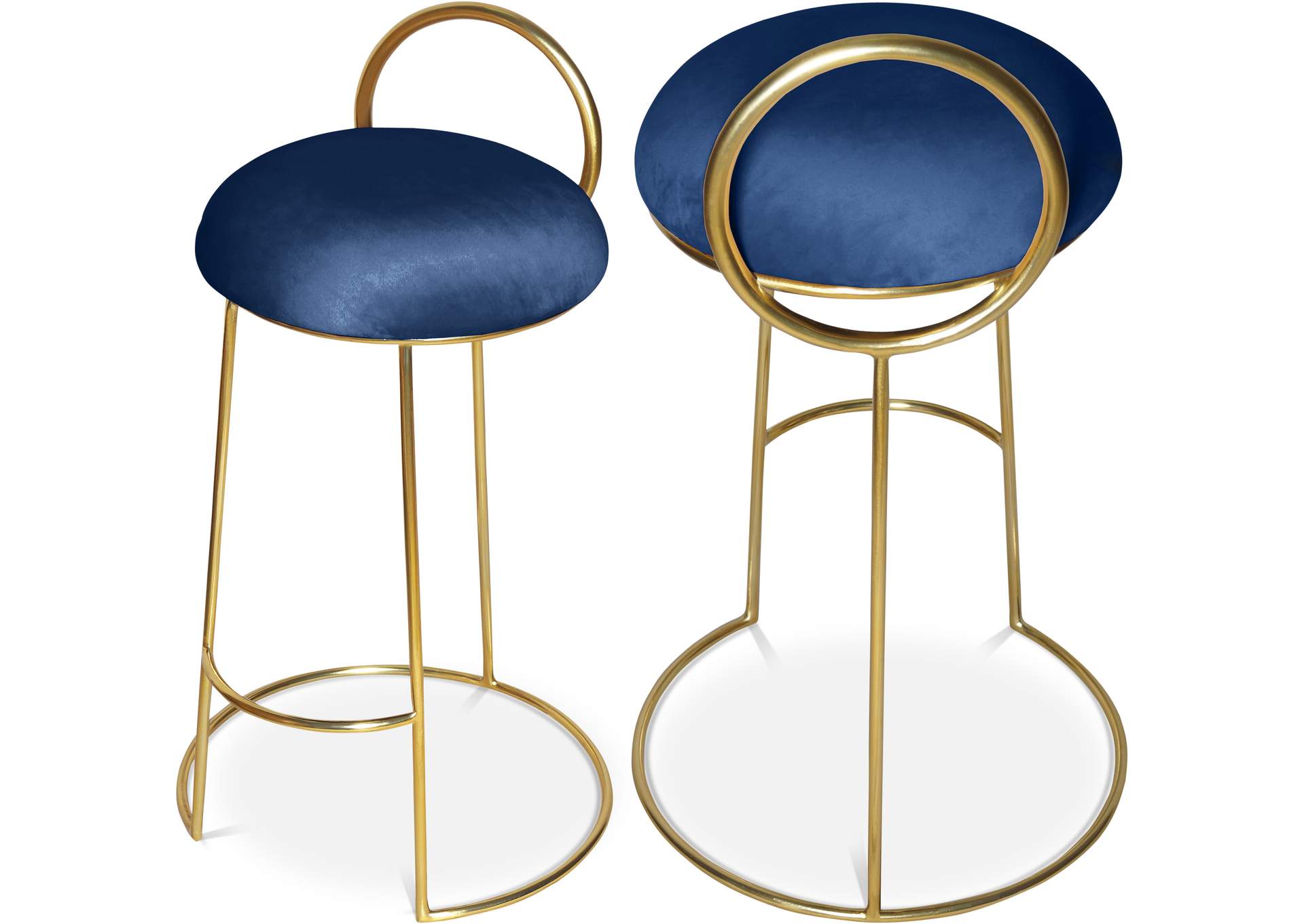 Ring Navy Velvet Counter Stool,Meridian Furniture