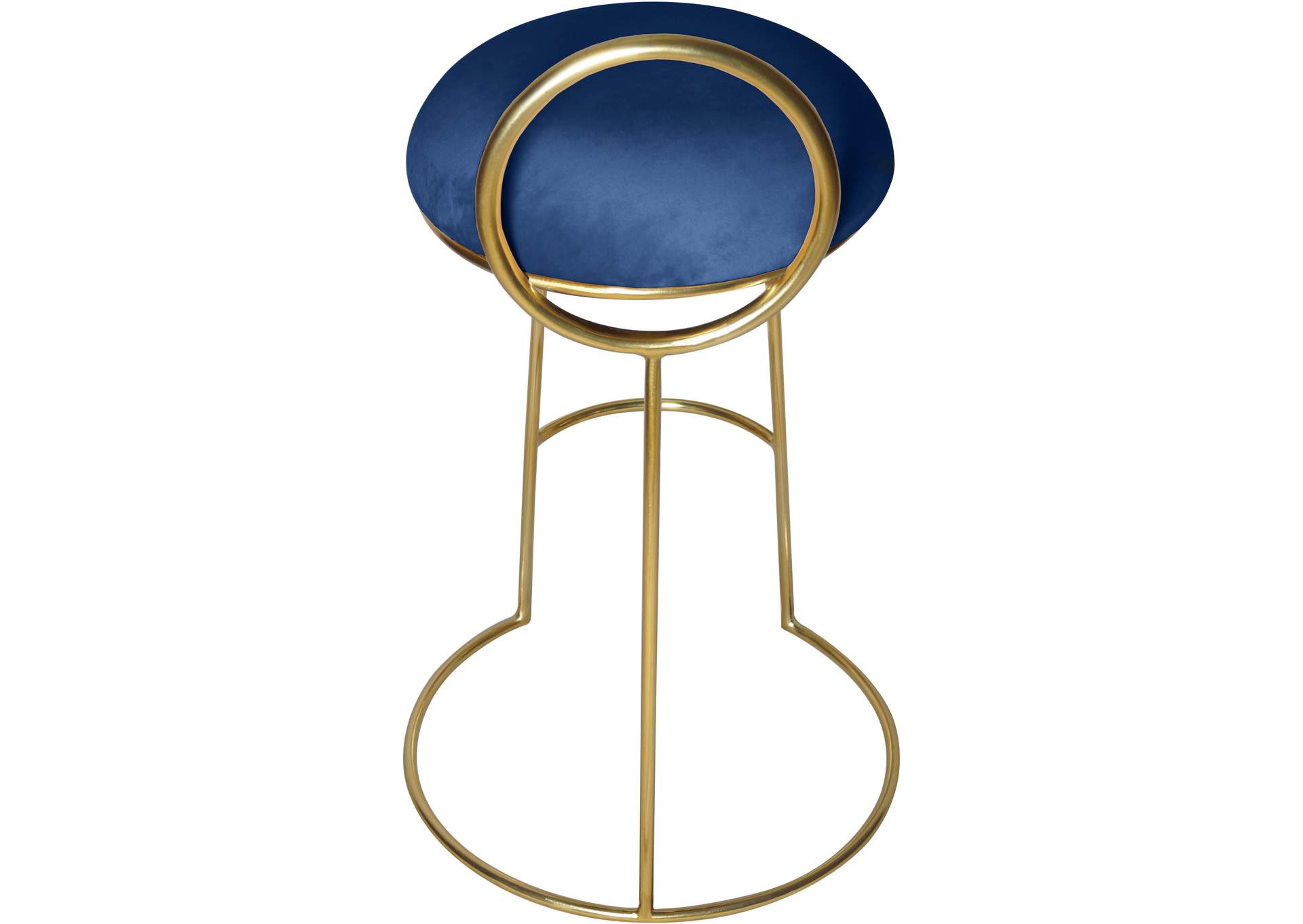 Ring Navy Velvet Counter Stool,Meridian Furniture