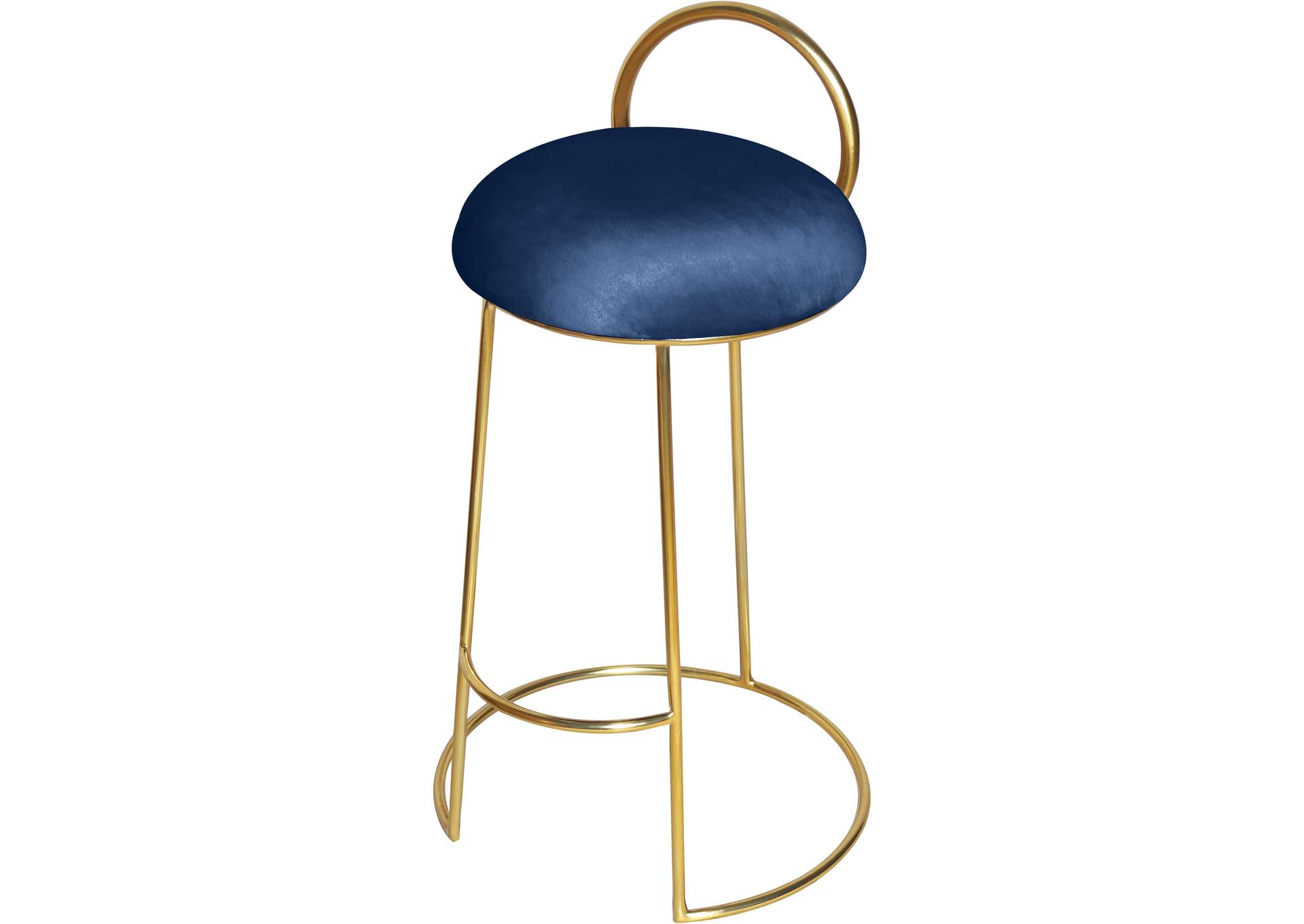 Ring Navy Velvet Counter Stool,Meridian Furniture