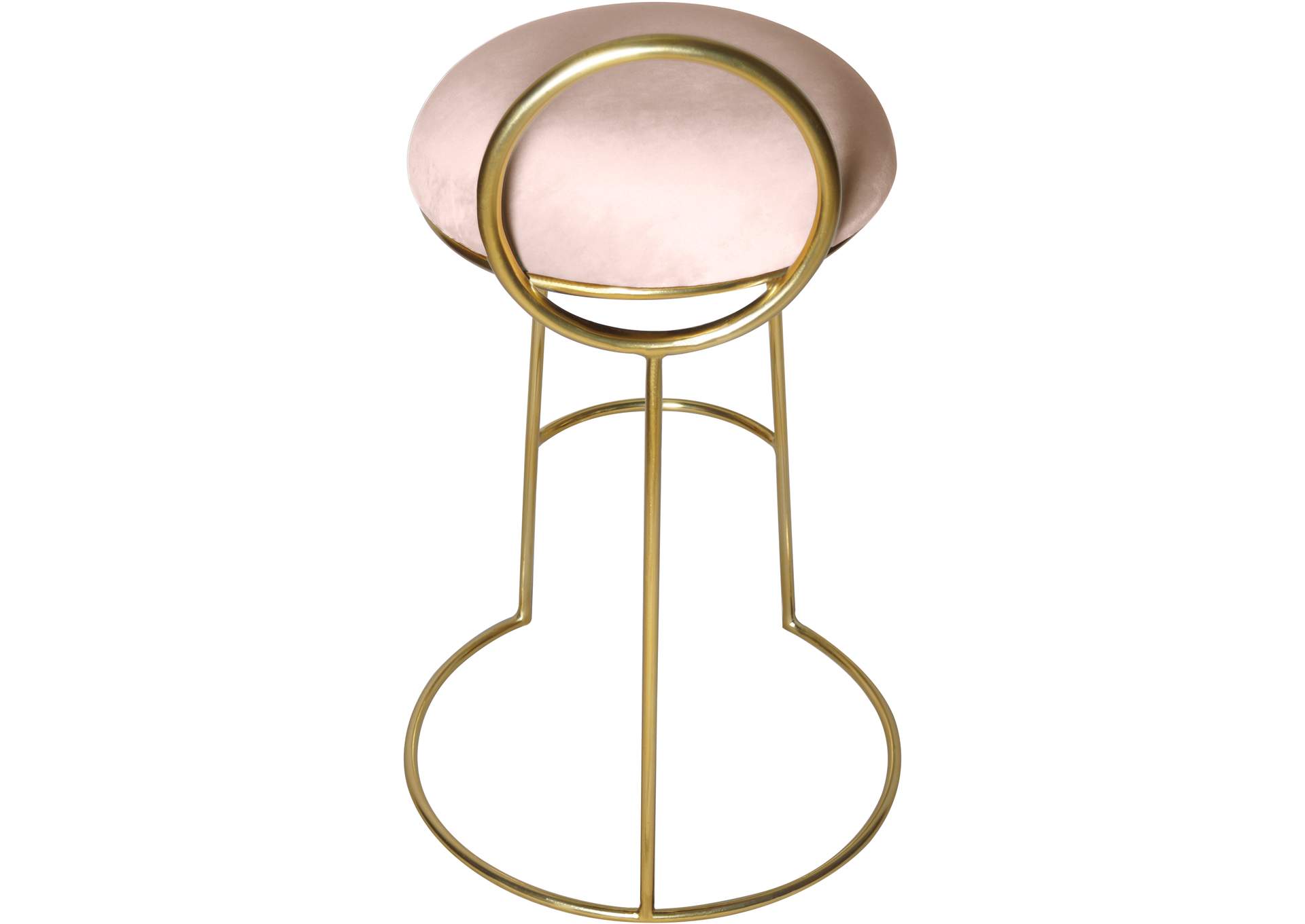 Ring Pink Velvet Counter Stool,Meridian Furniture