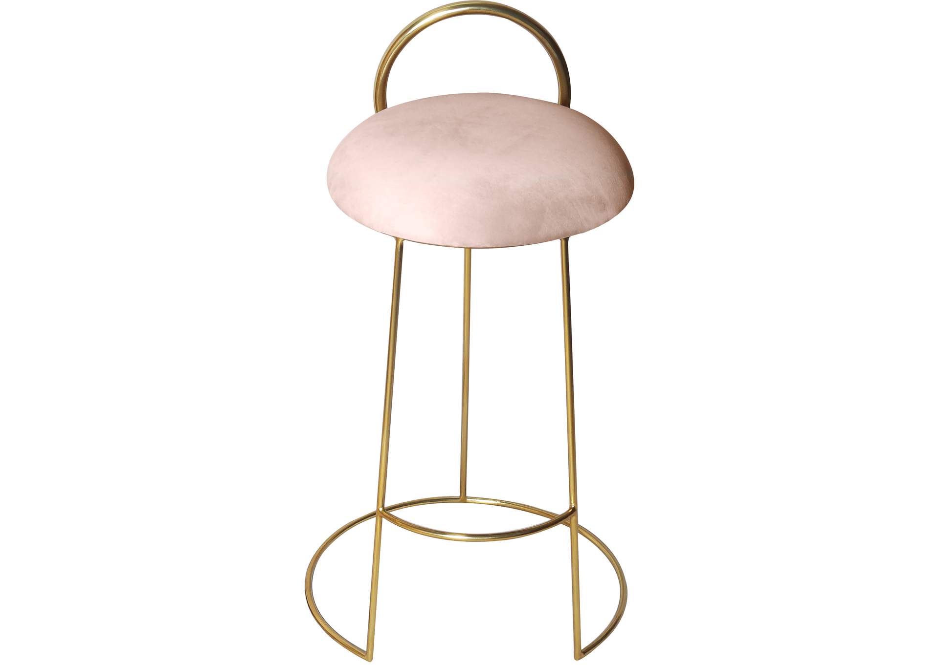 Ring Pink Velvet Counter Stool,Meridian Furniture