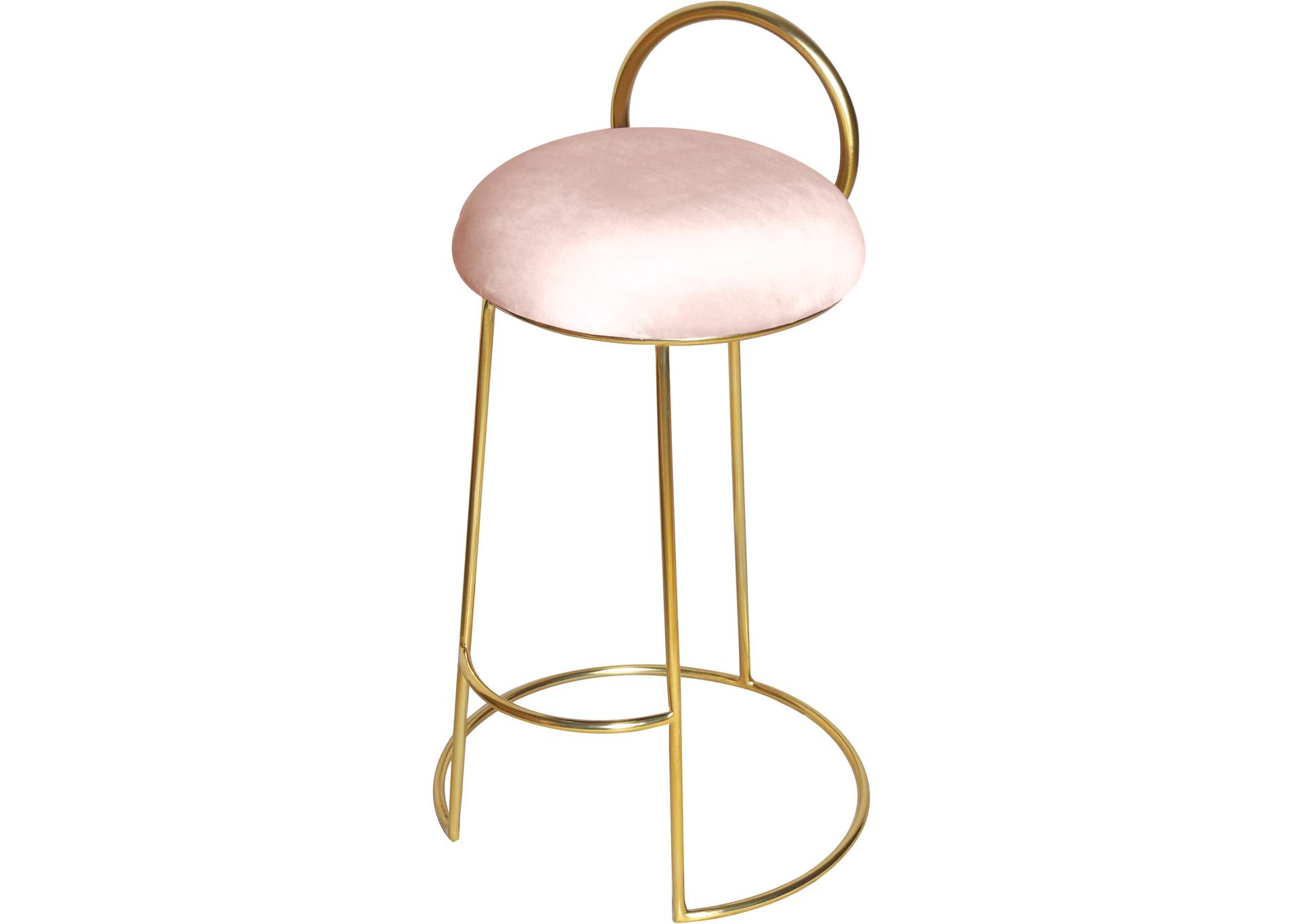 Ring Pink Velvet Counter Stool,Meridian Furniture