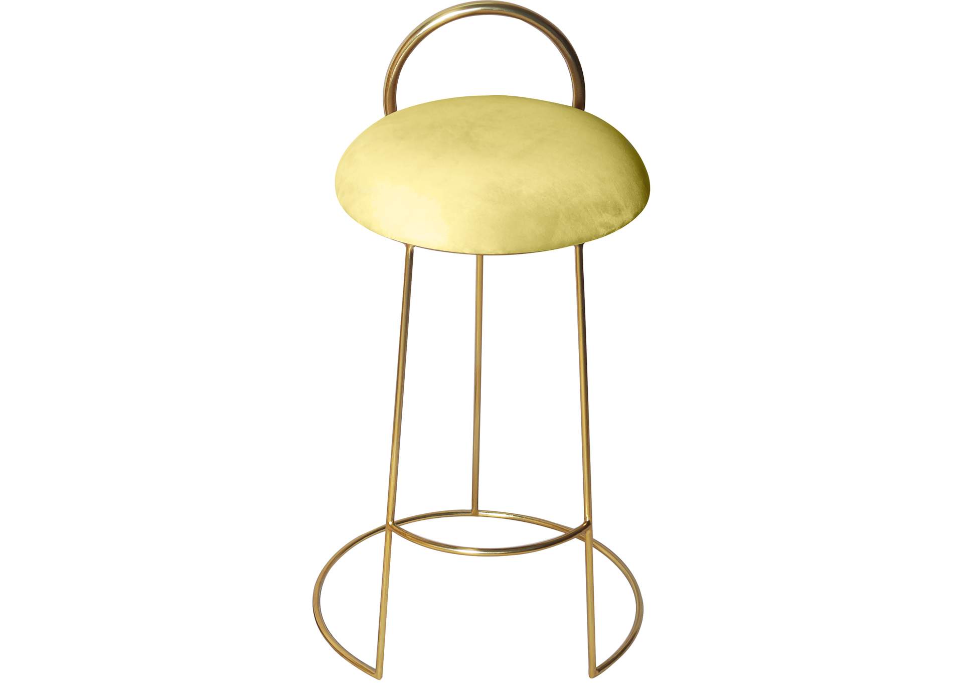 Ring Yellow Velvet Counter Stool,Meridian Furniture