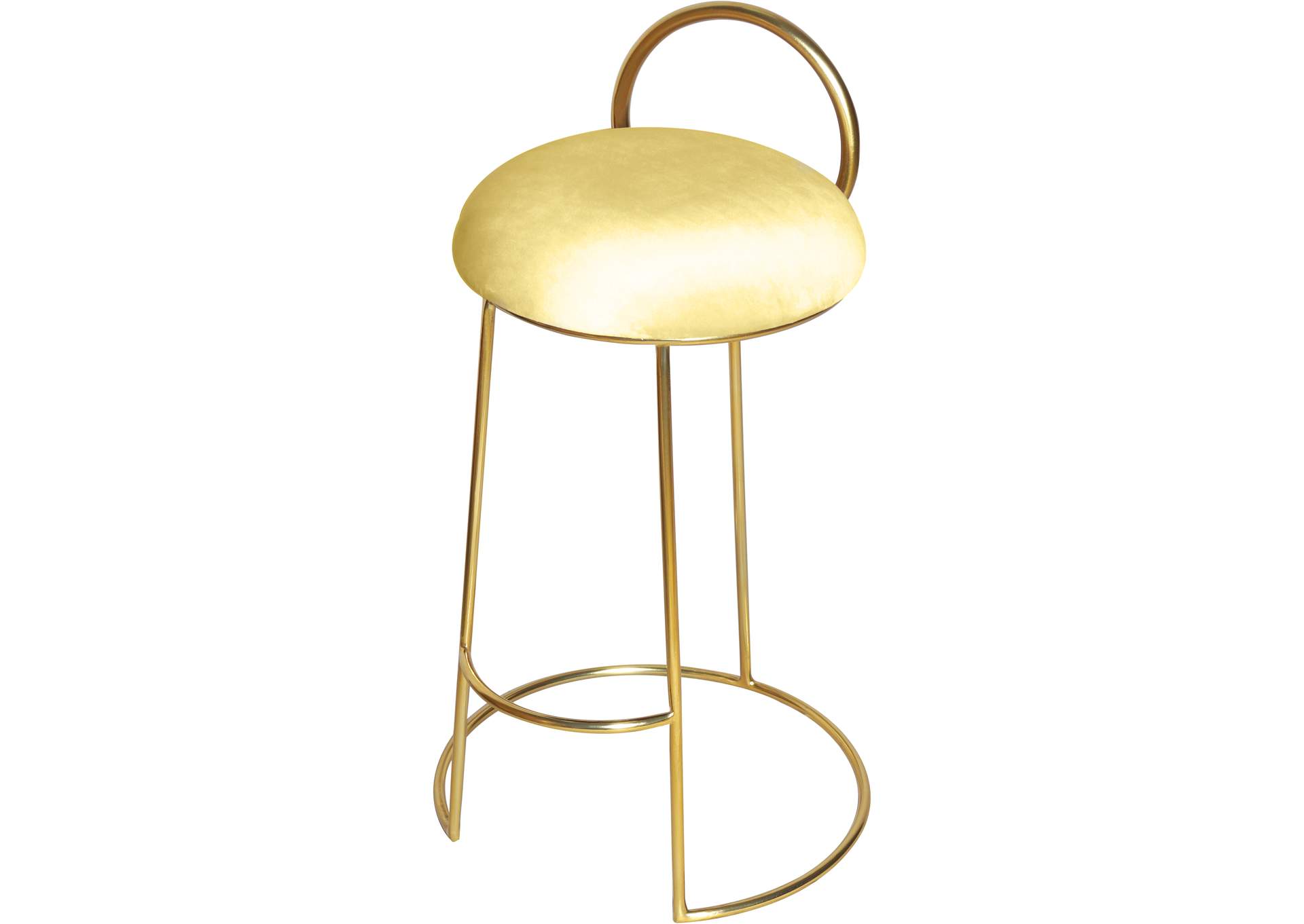 Ring Yellow Velvet Counter Stool,Meridian Furniture