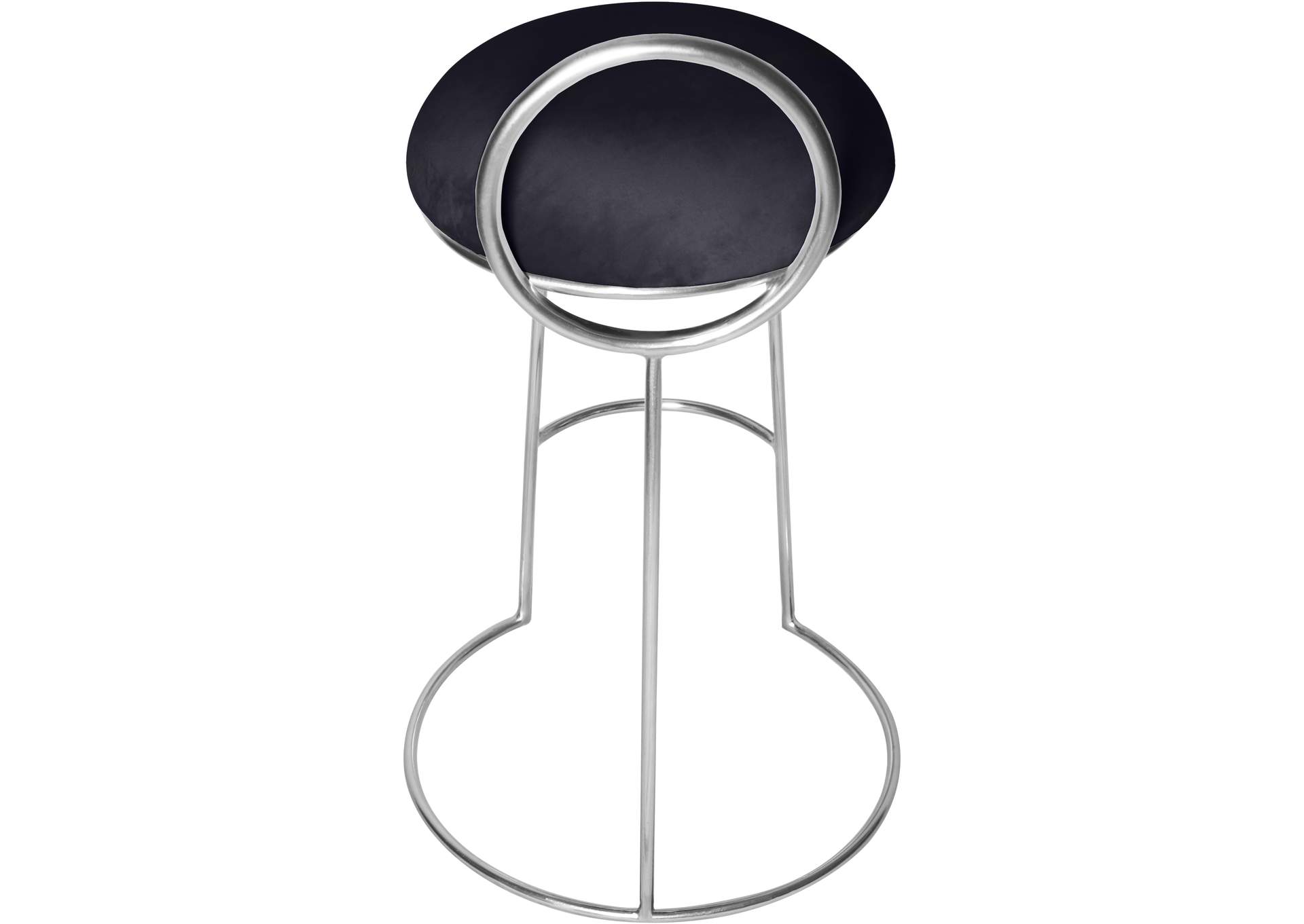 Ring Black Velvet Counter Stool,Meridian Furniture