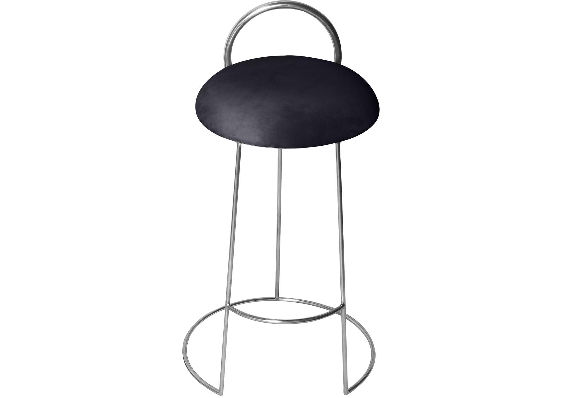 Ring Black Velvet Counter Stool,Meridian Furniture