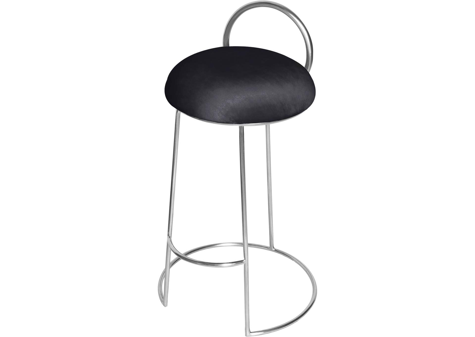 Ring Black Velvet Counter Stool,Meridian Furniture