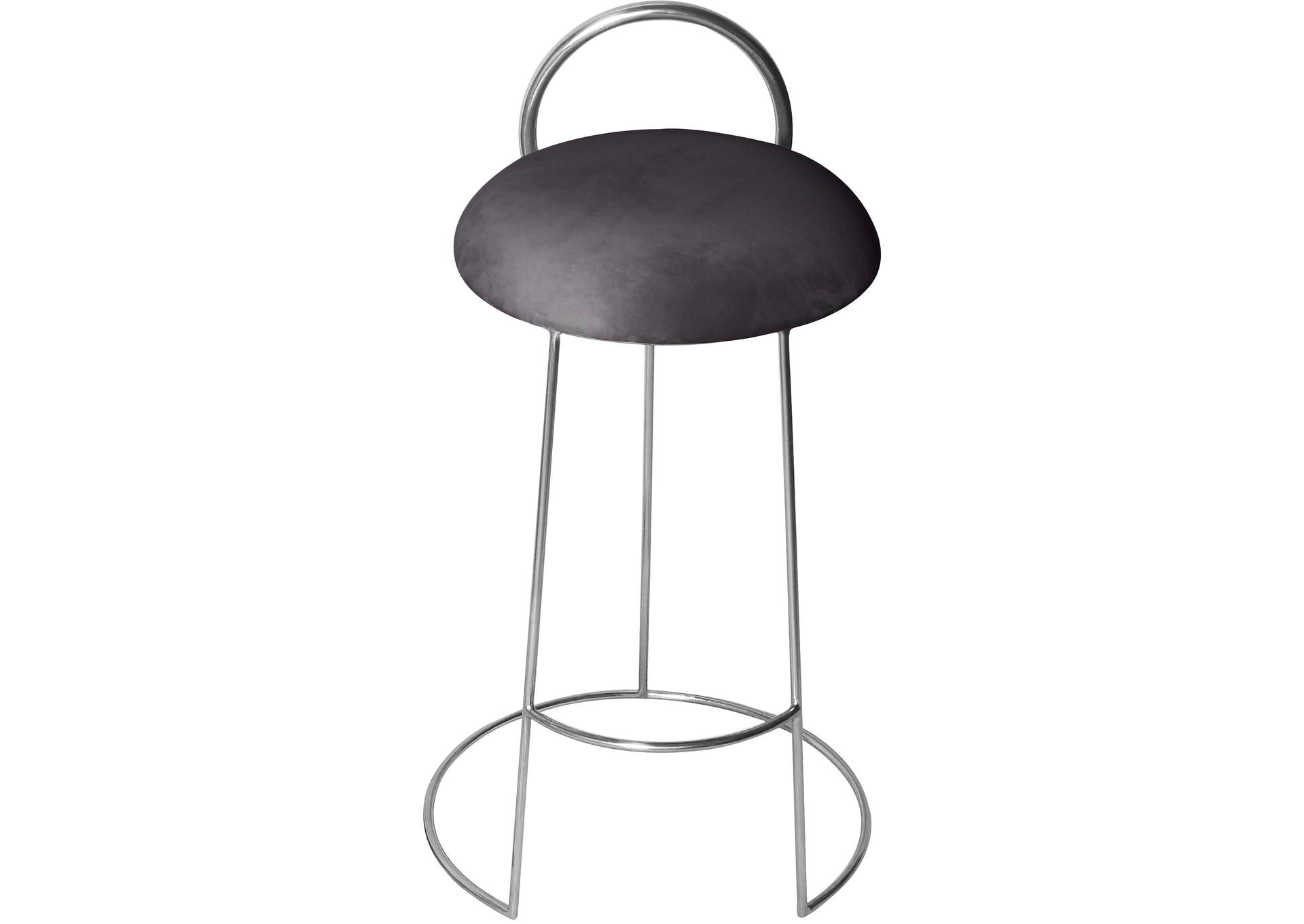 Ring Grey Velvet Counter Stool,Meridian Furniture