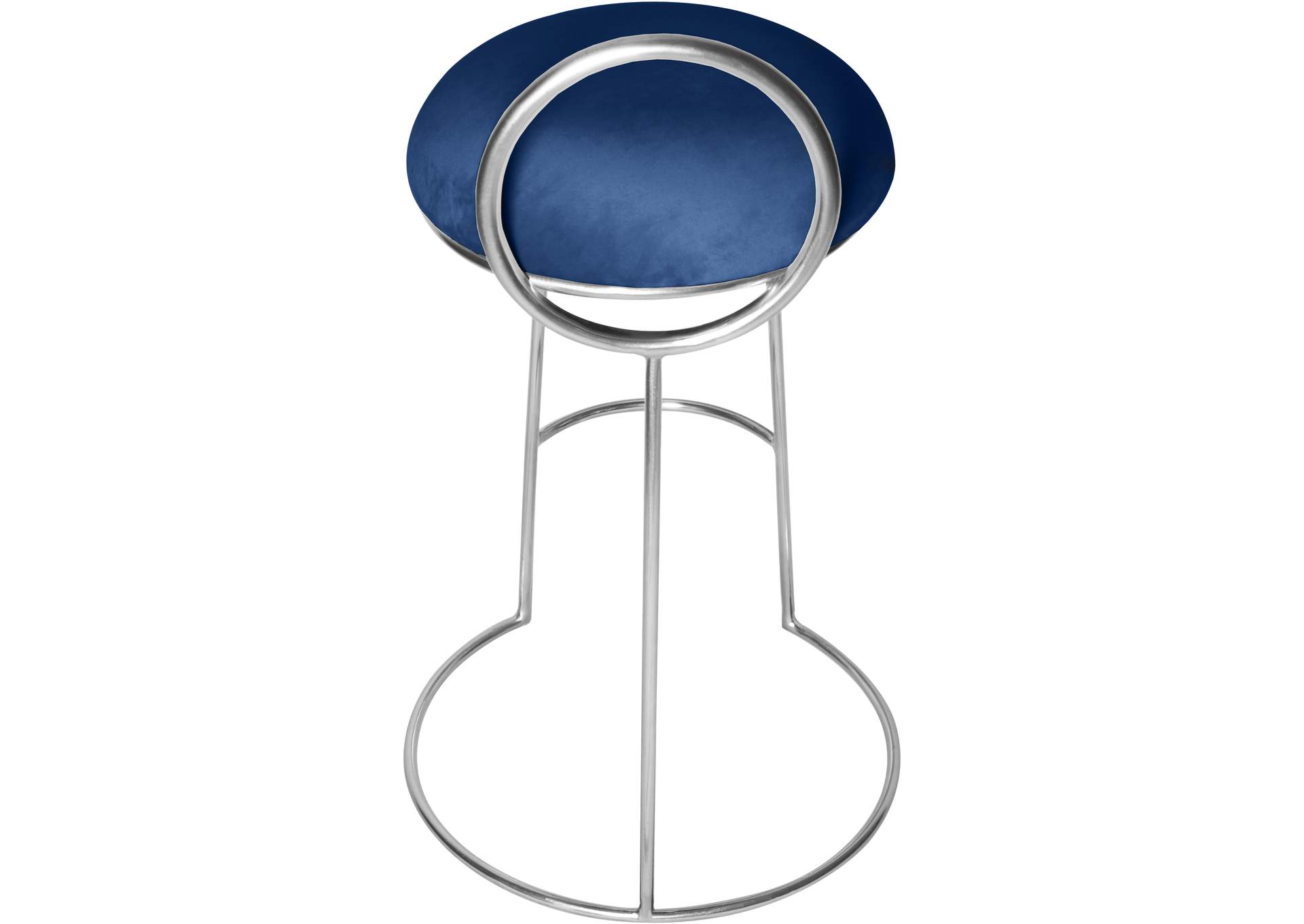 Ring Navy Velvet Counter Stool,Meridian Furniture