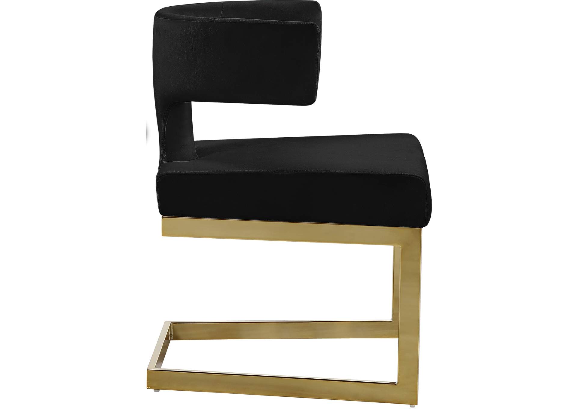 Alexandra Black Velvet Dining Chair,Meridian Furniture