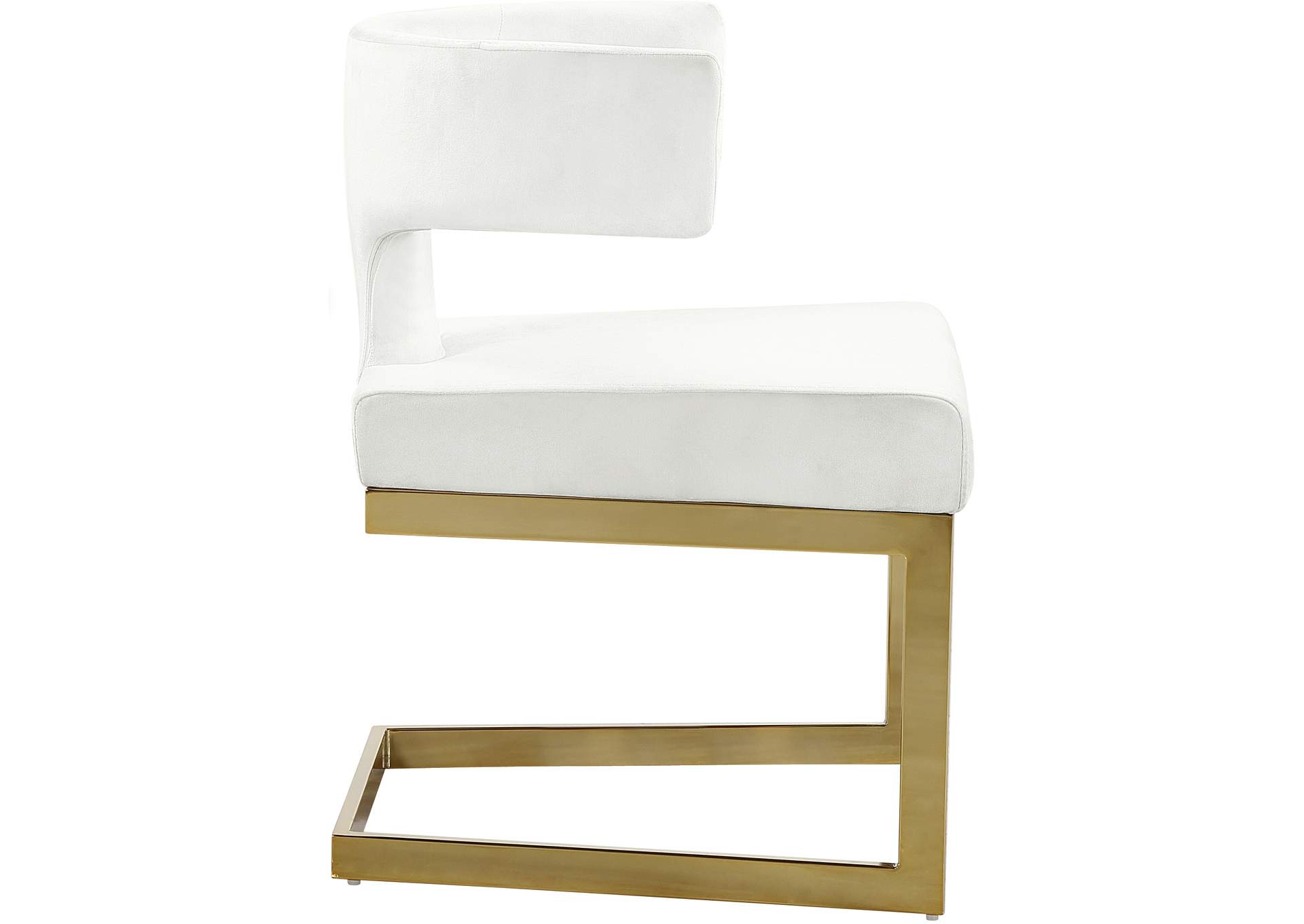 Alexandra Cream Velvet Dining Chair,Meridian Furniture