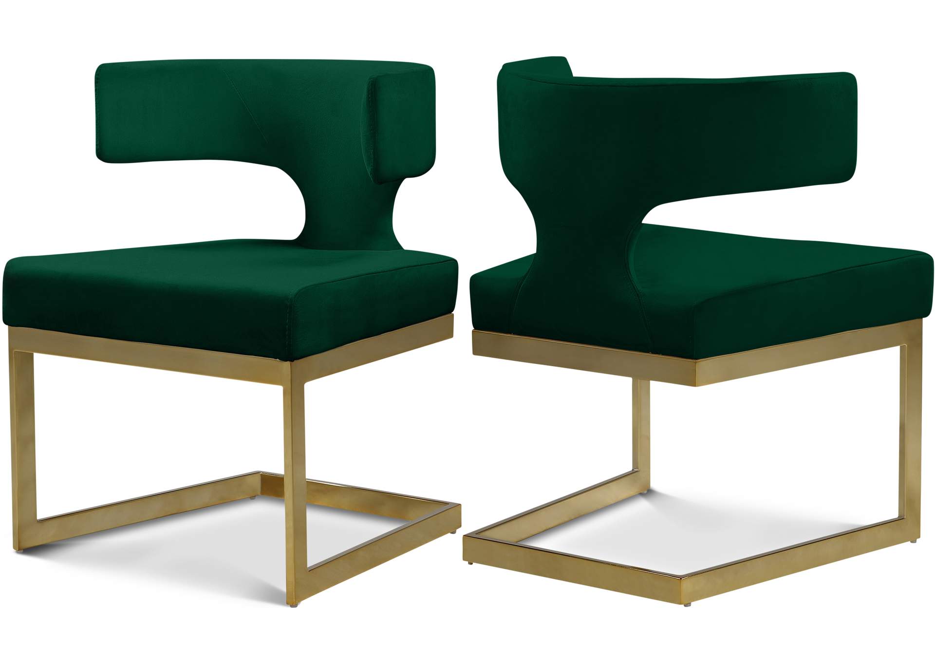 Alexandra Green Velvet Dining Chair,Meridian Furniture