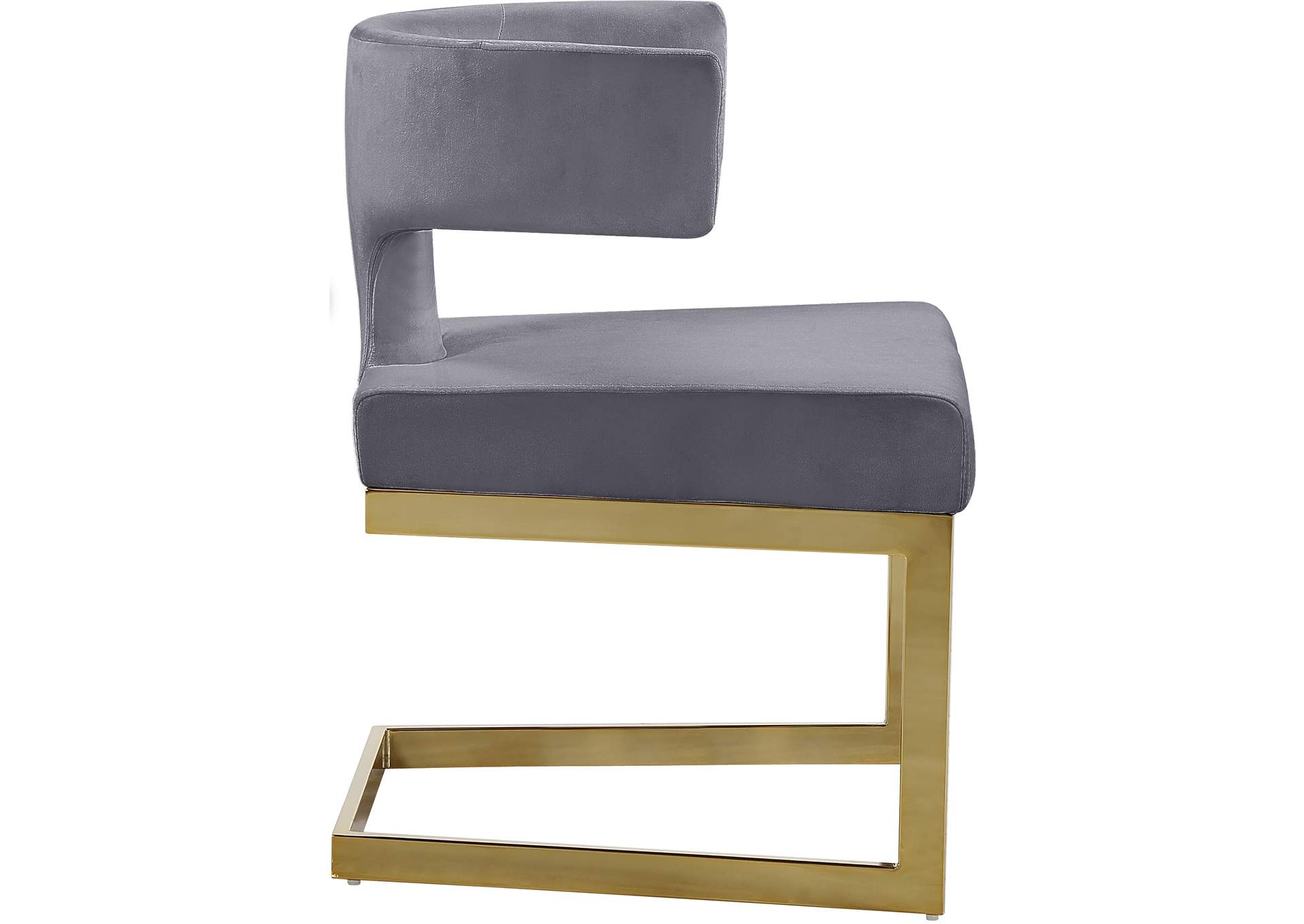 Alexandra Grey Velvet Dining Chair,Meridian Furniture