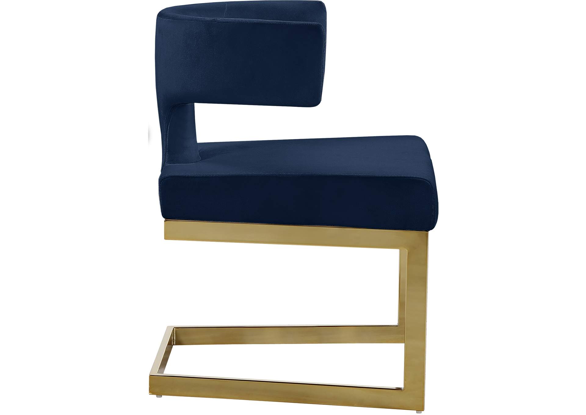 Alexandra Navy Velvet Dining Chair,Meridian Furniture