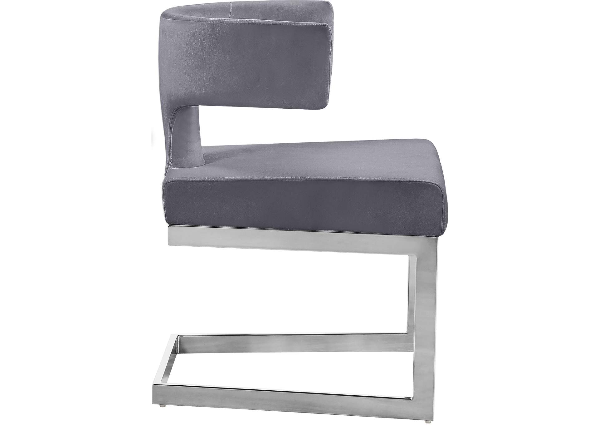 Alexandra Grey Velvet Dining Chair,Meridian Furniture