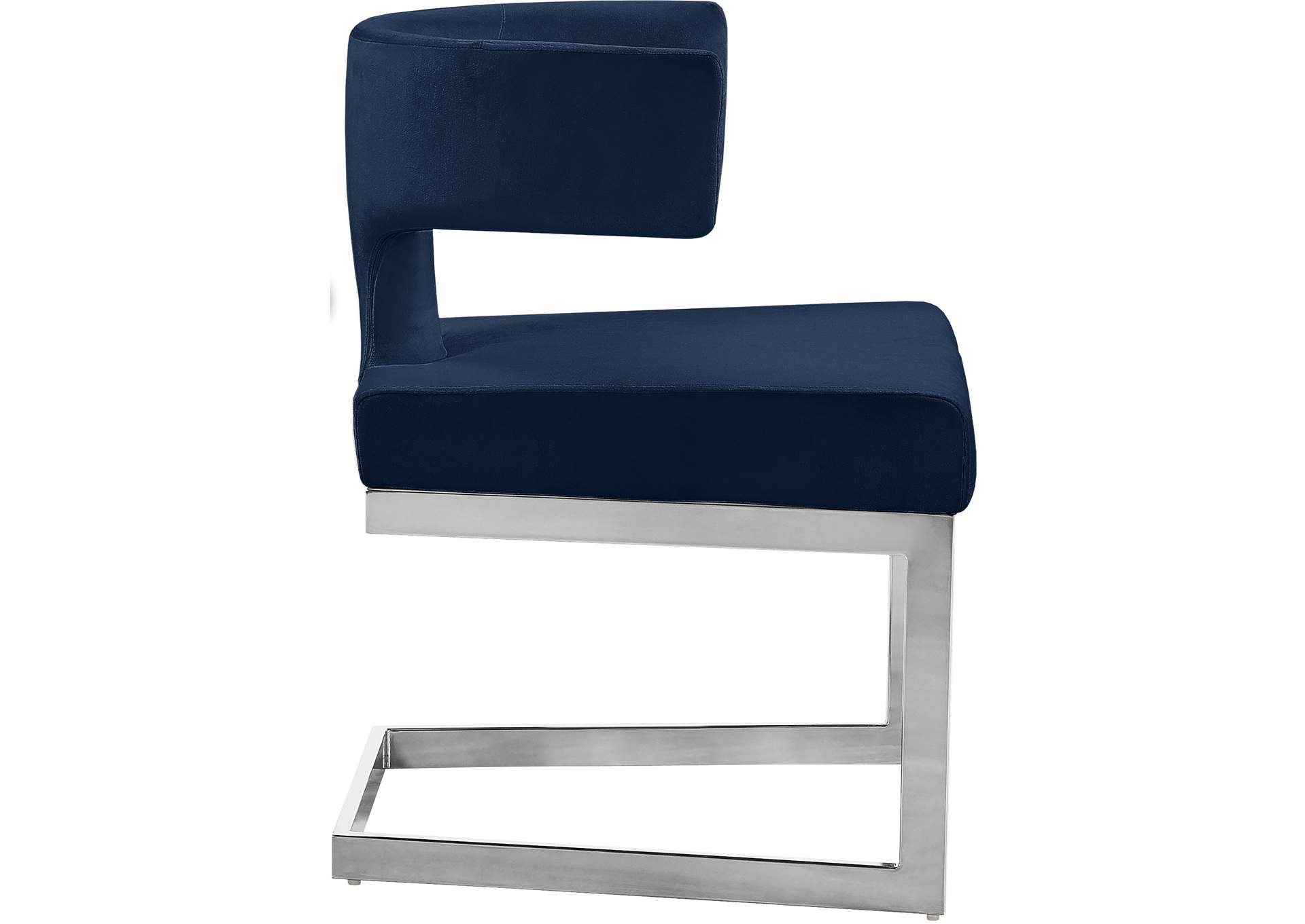 Alexandra Navy Velvet Dining Chair,Meridian Furniture