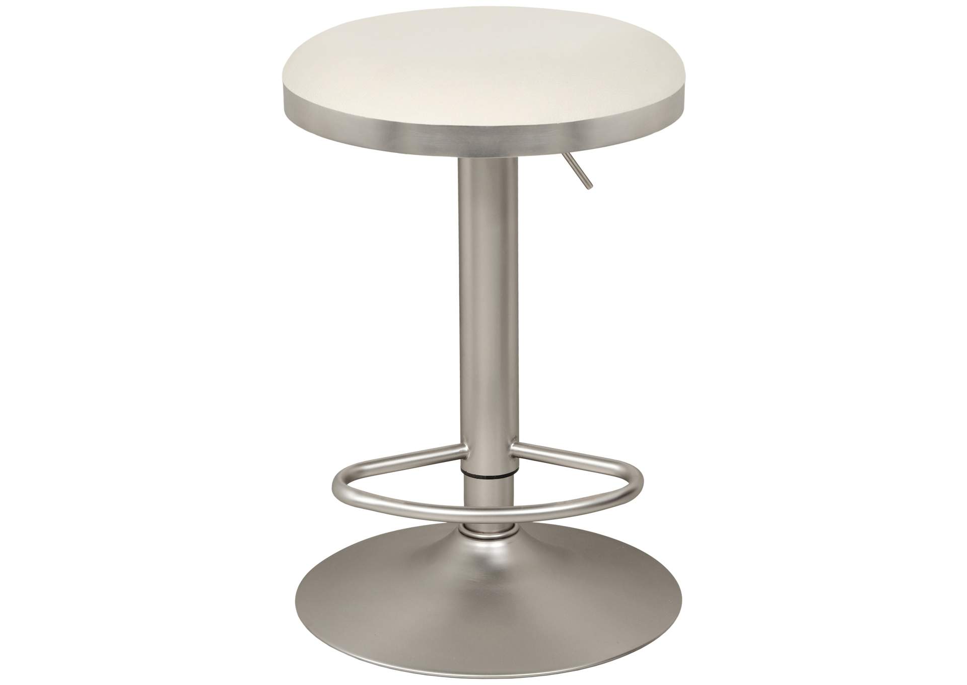 Brody White Faux Leather Adjustable Stool,Meridian Furniture