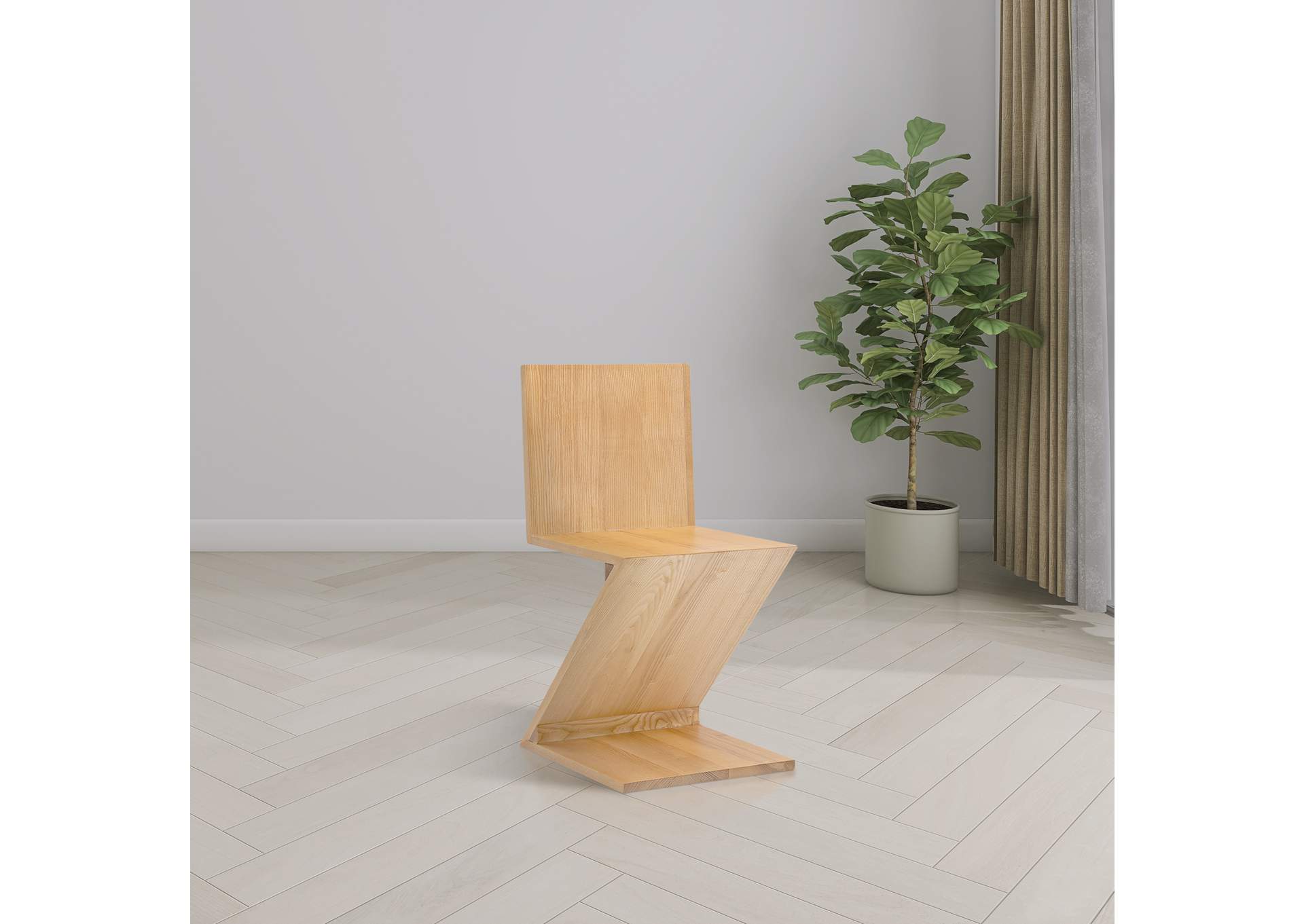 Magani Natural Dining Chair Set of 2,Meridian Furniture