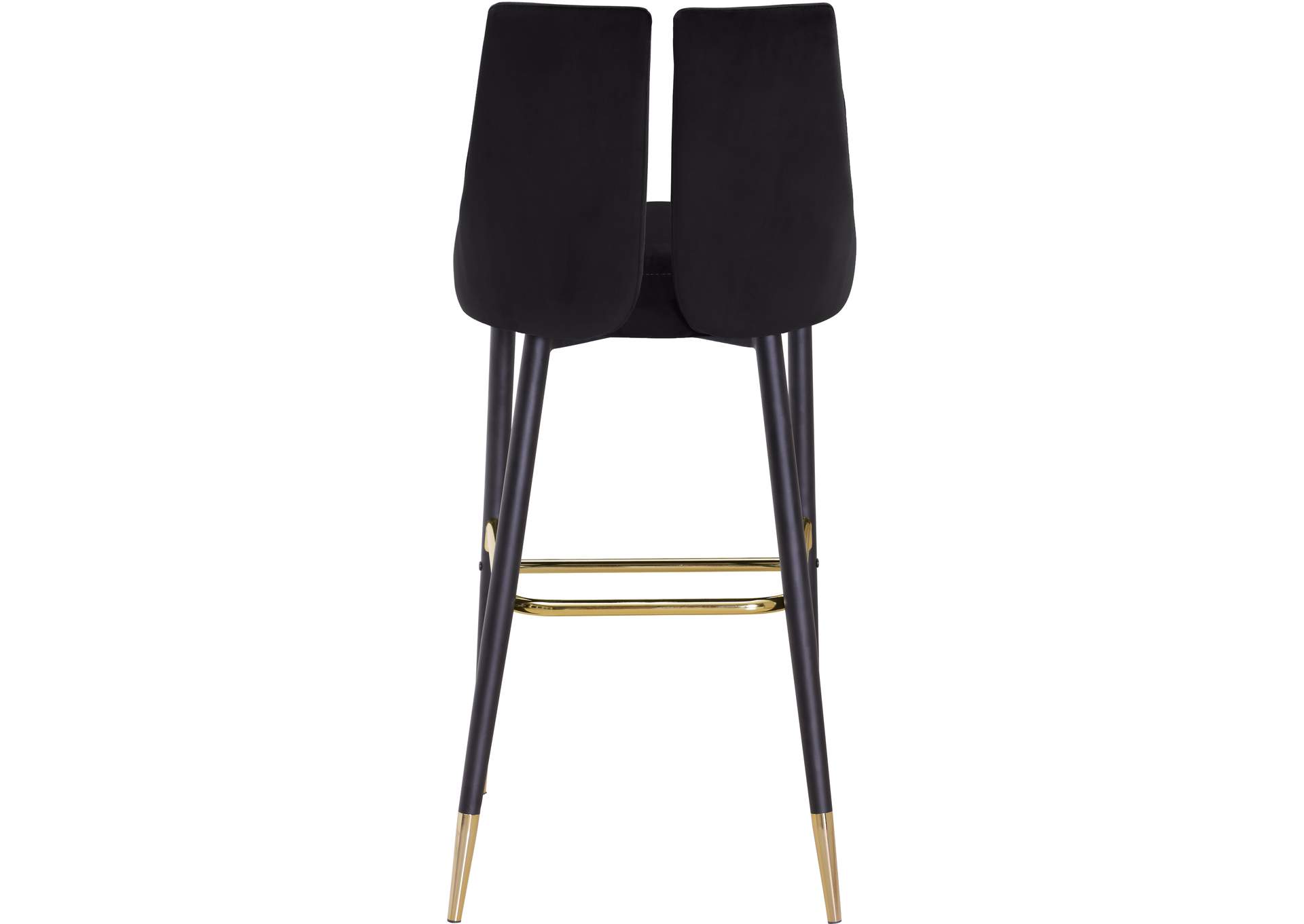 Sleek Black Velvet Stool Set of 2,Meridian Furniture