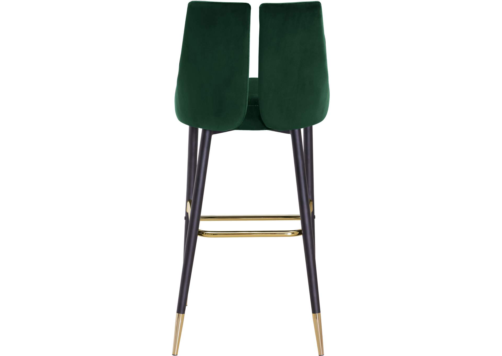 Sleek Green Velvet Stool Set of 2,Meridian Furniture