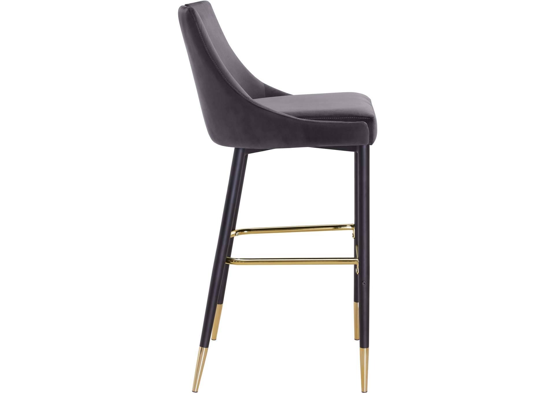 Sleek Grey Velvet Stool,Meridian Furniture