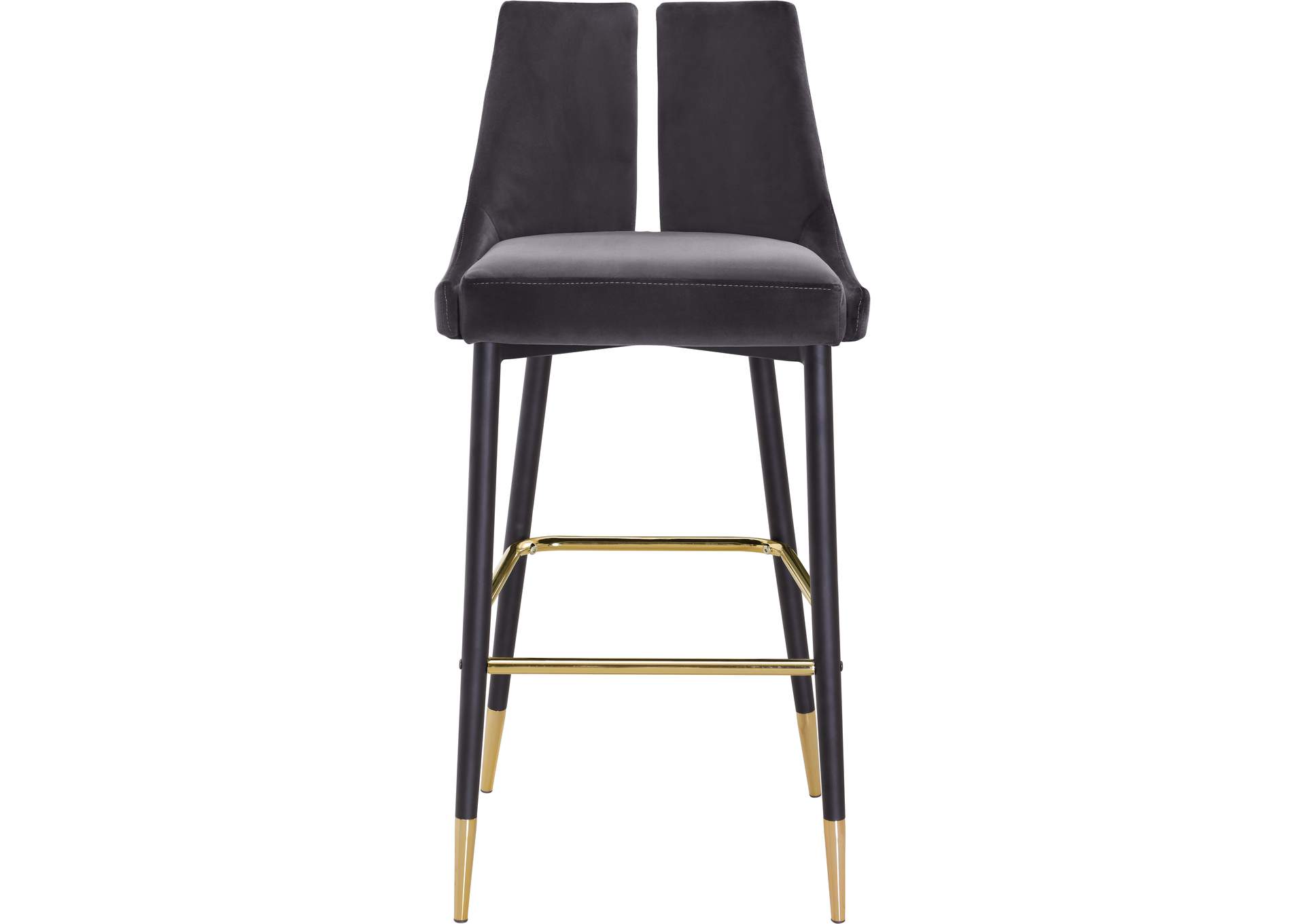 Sleek Grey Velvet Stool,Meridian Furniture