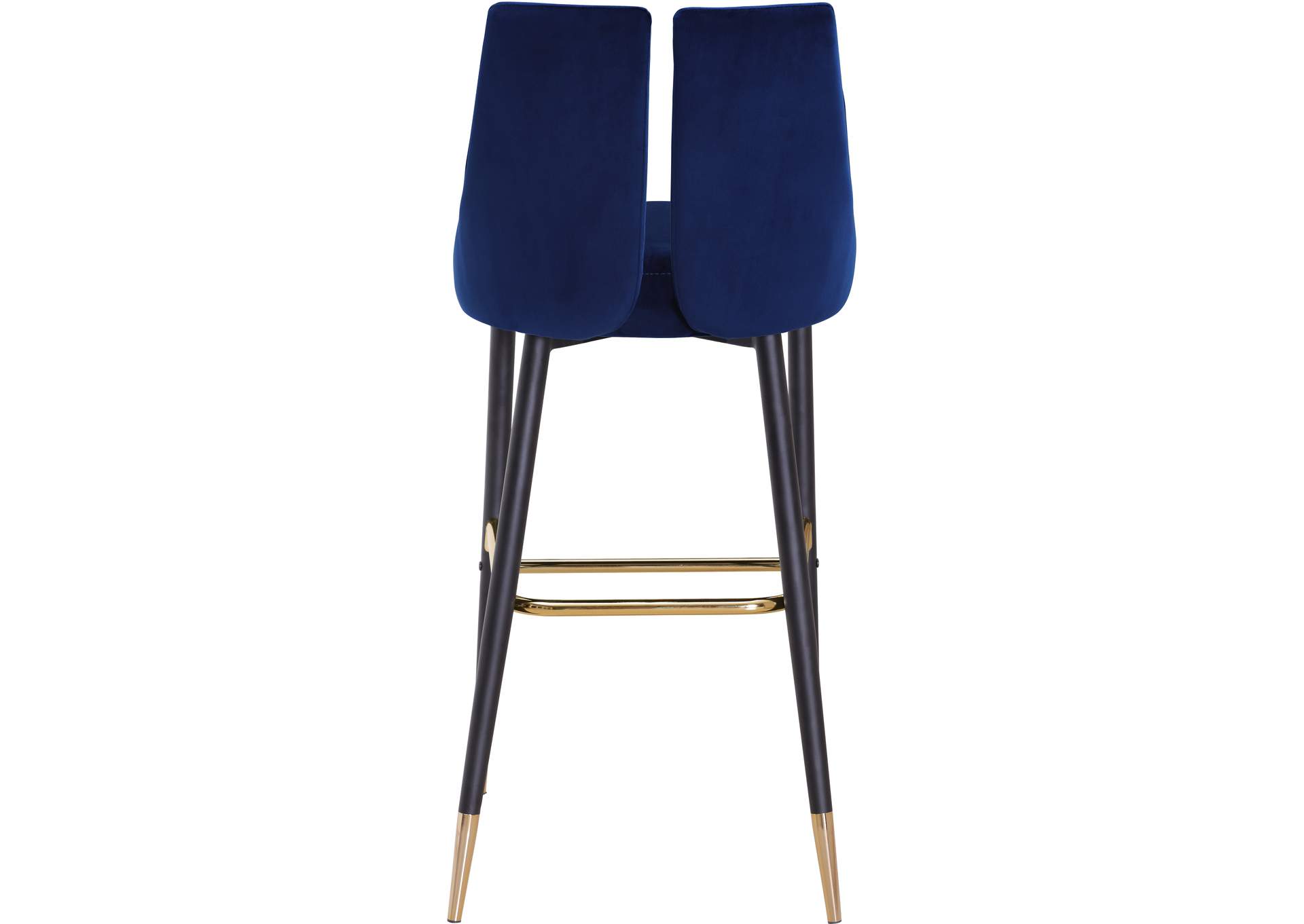 Sleek Navy Velvet Stool Set of 2,Meridian Furniture