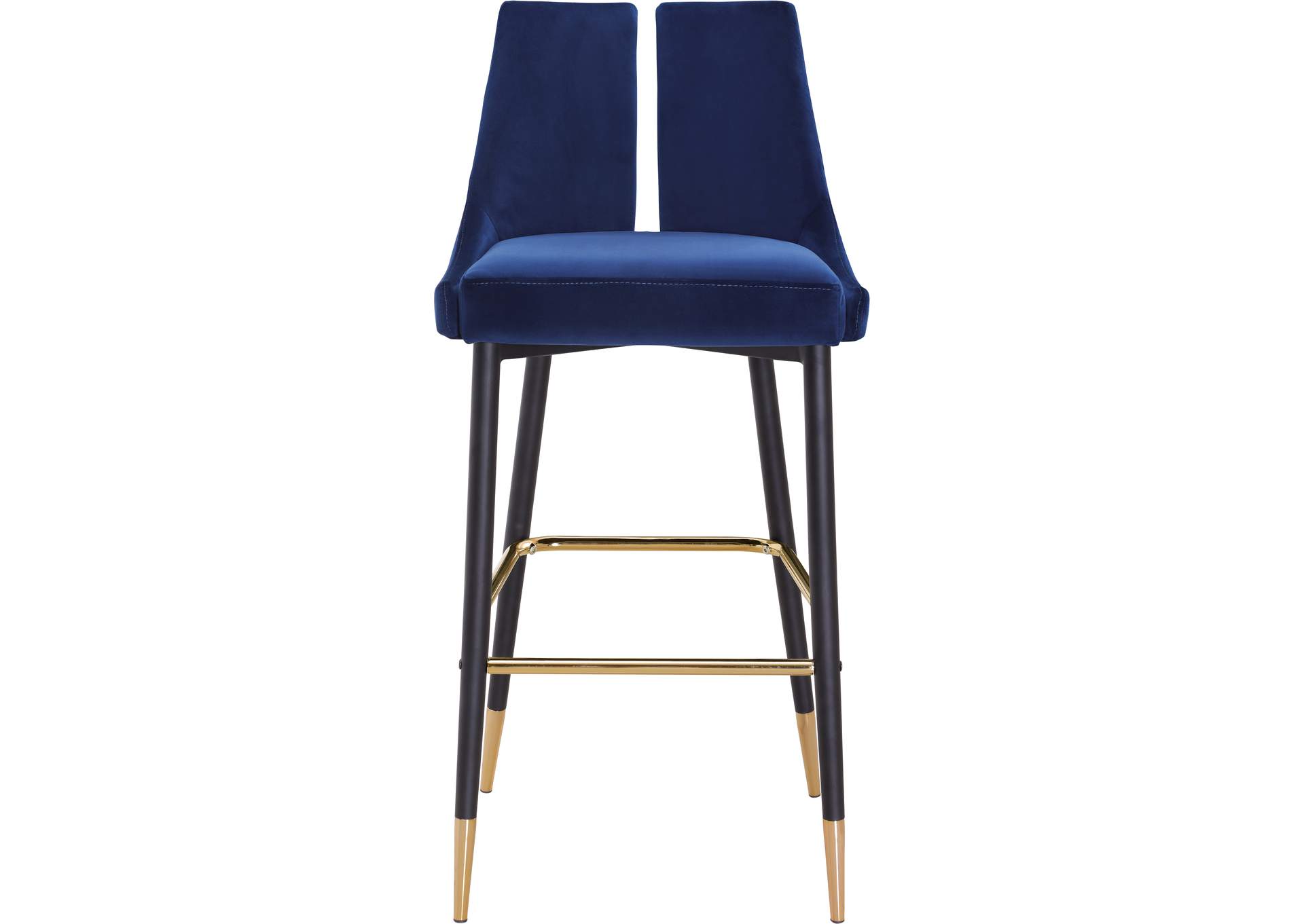 Sleek Navy Velvet Stool Set of 2,Meridian Furniture