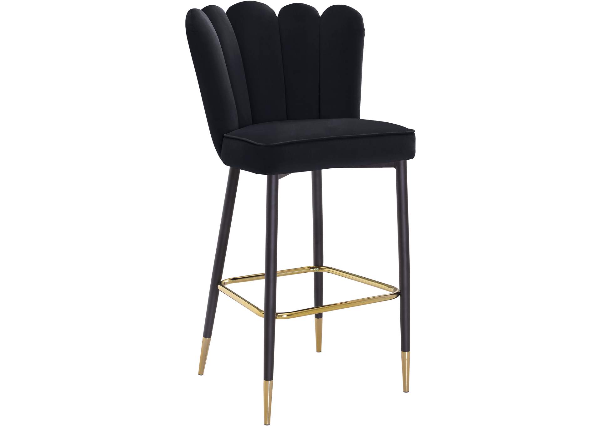 Lily Black Velvet Stool Set of 2,Meridian Furniture