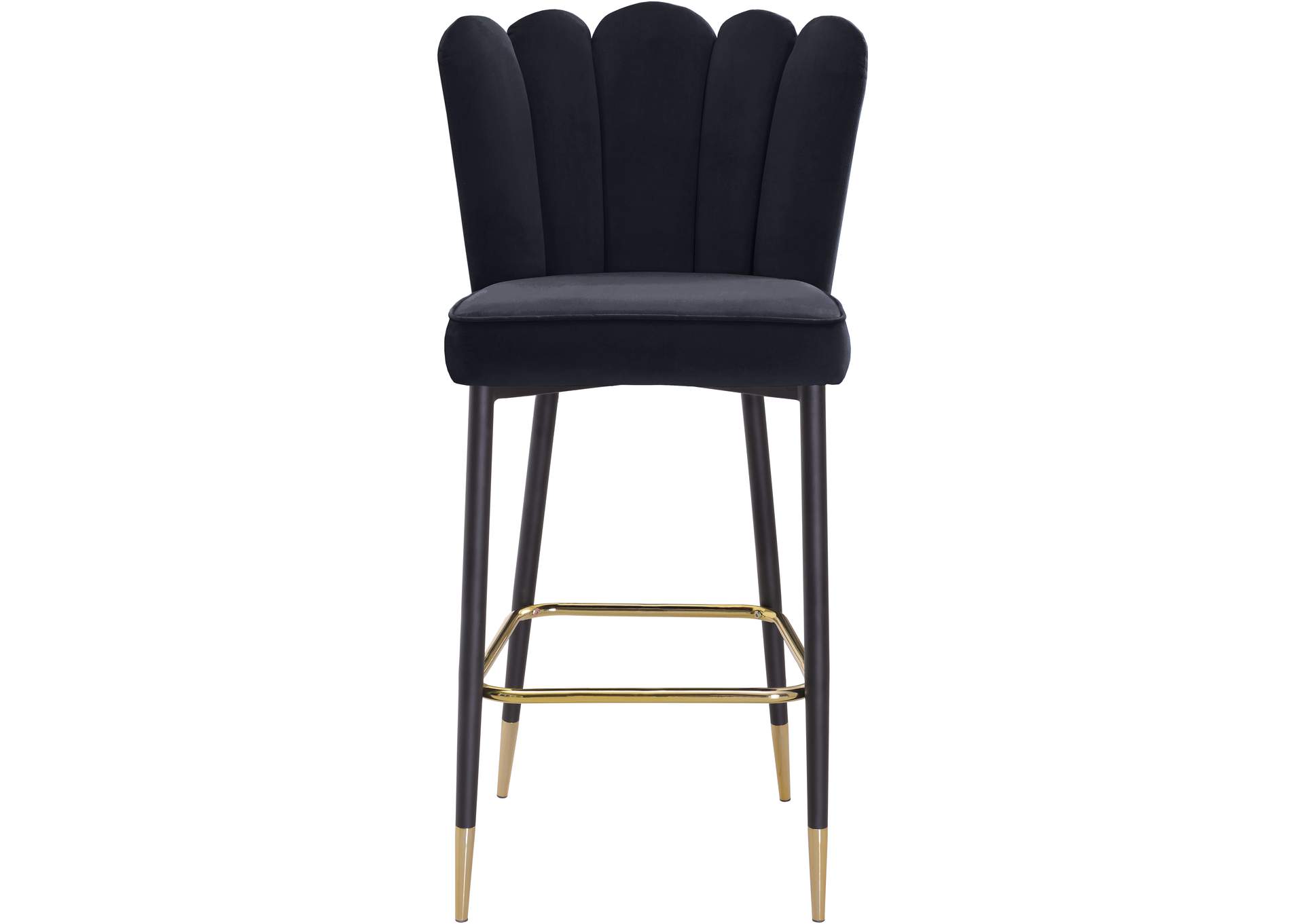 Lily Black Velvet Stool Set of 2,Meridian Furniture