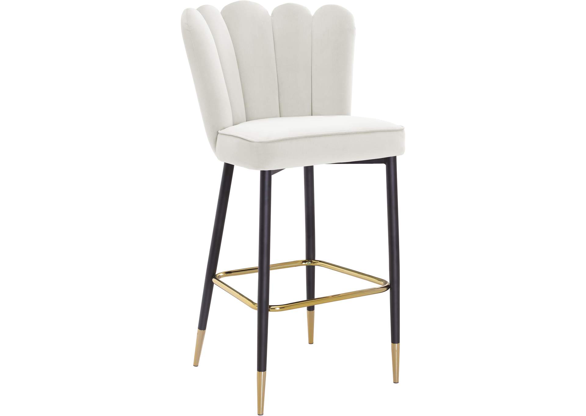 Lily Cream Velvet Stool Set of 2,Meridian Furniture