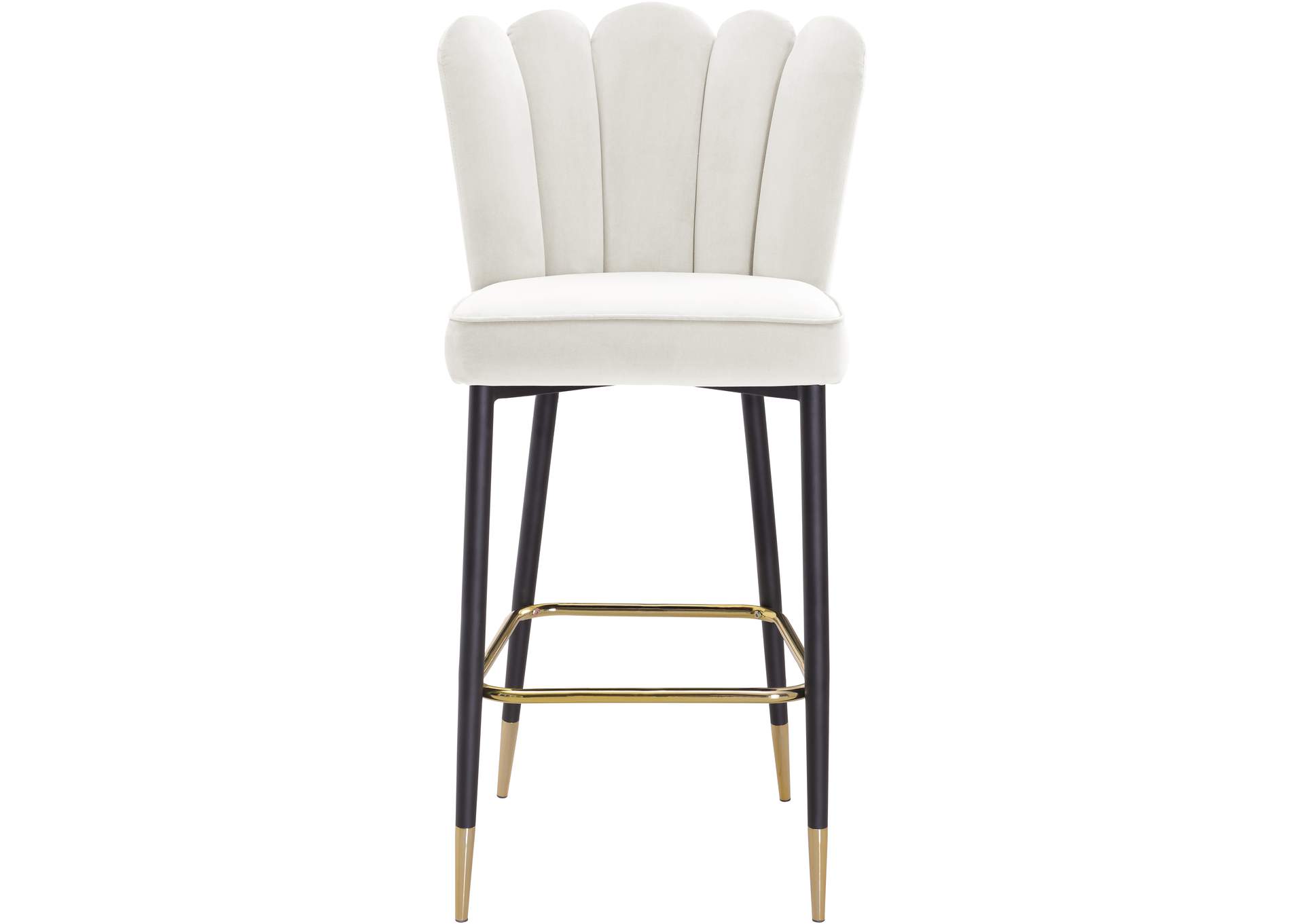 Lily Cream Velvet Stool Set of 2,Meridian Furniture