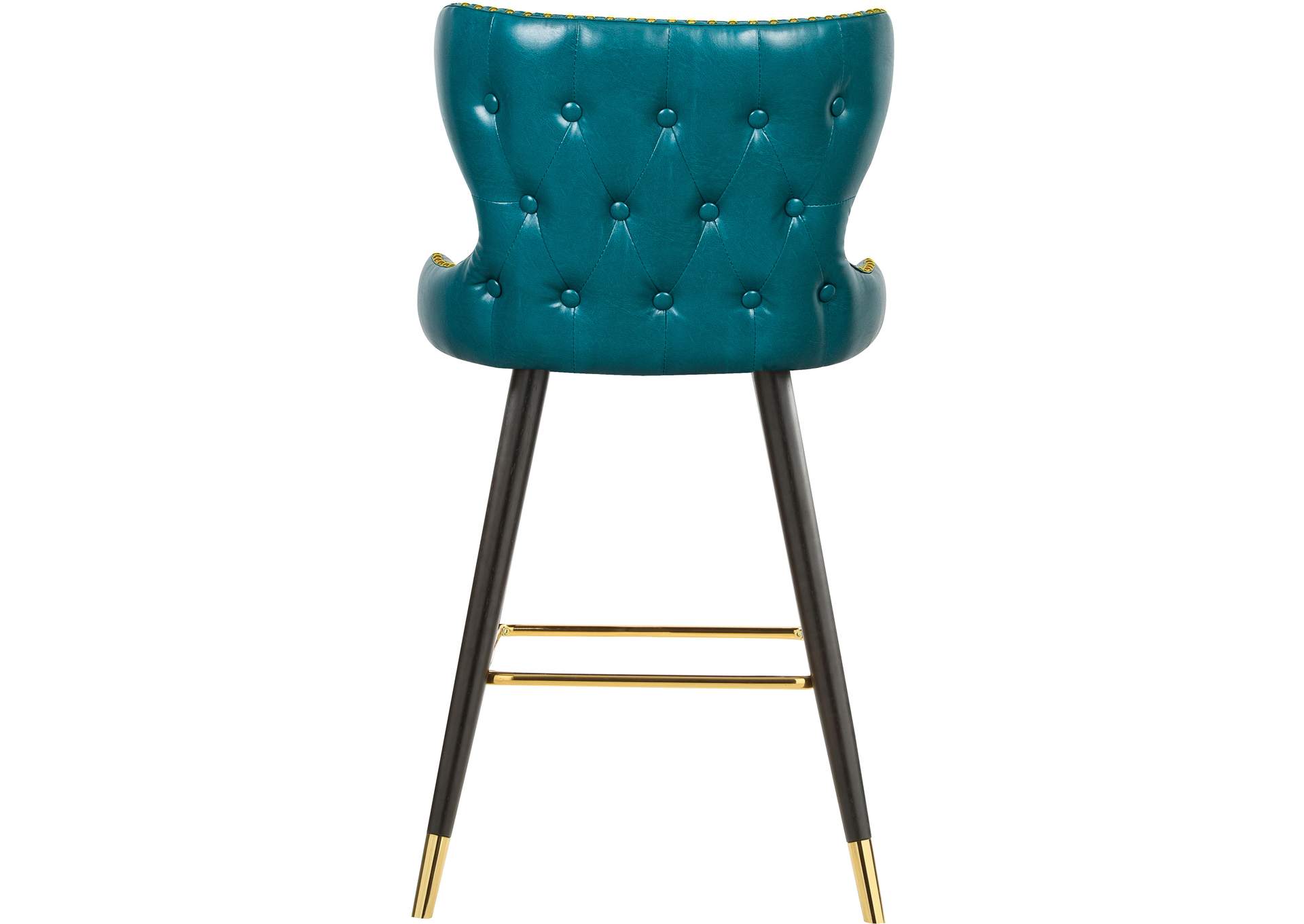 Hendrix Blue Faux Leather Counter - Bar Stool Set of 2,Meridian Furniture