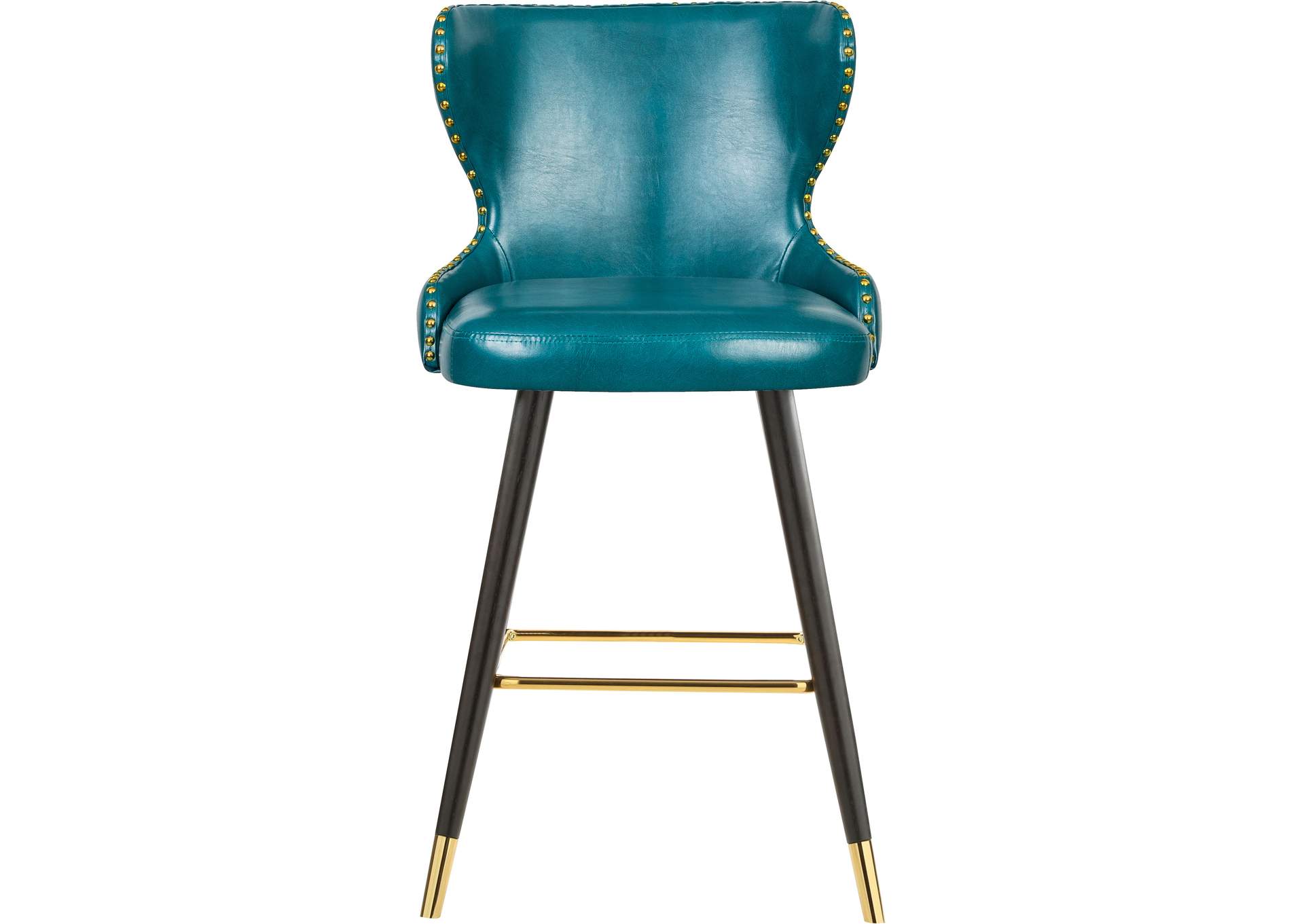 Hendrix Blue Faux Leather Counter - Bar Stool Set of 2,Meridian Furniture