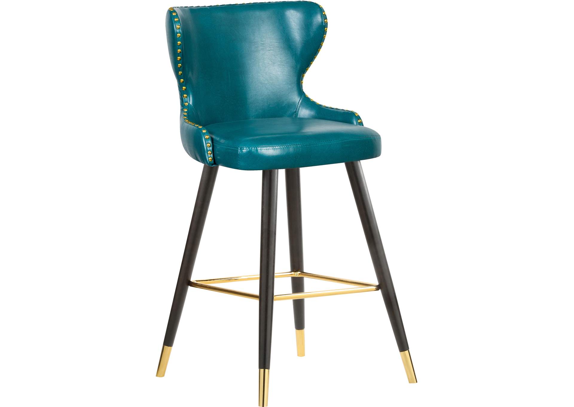 Hendrix Blue Faux Leather Counter - Bar Stool Set of 2,Meridian Furniture