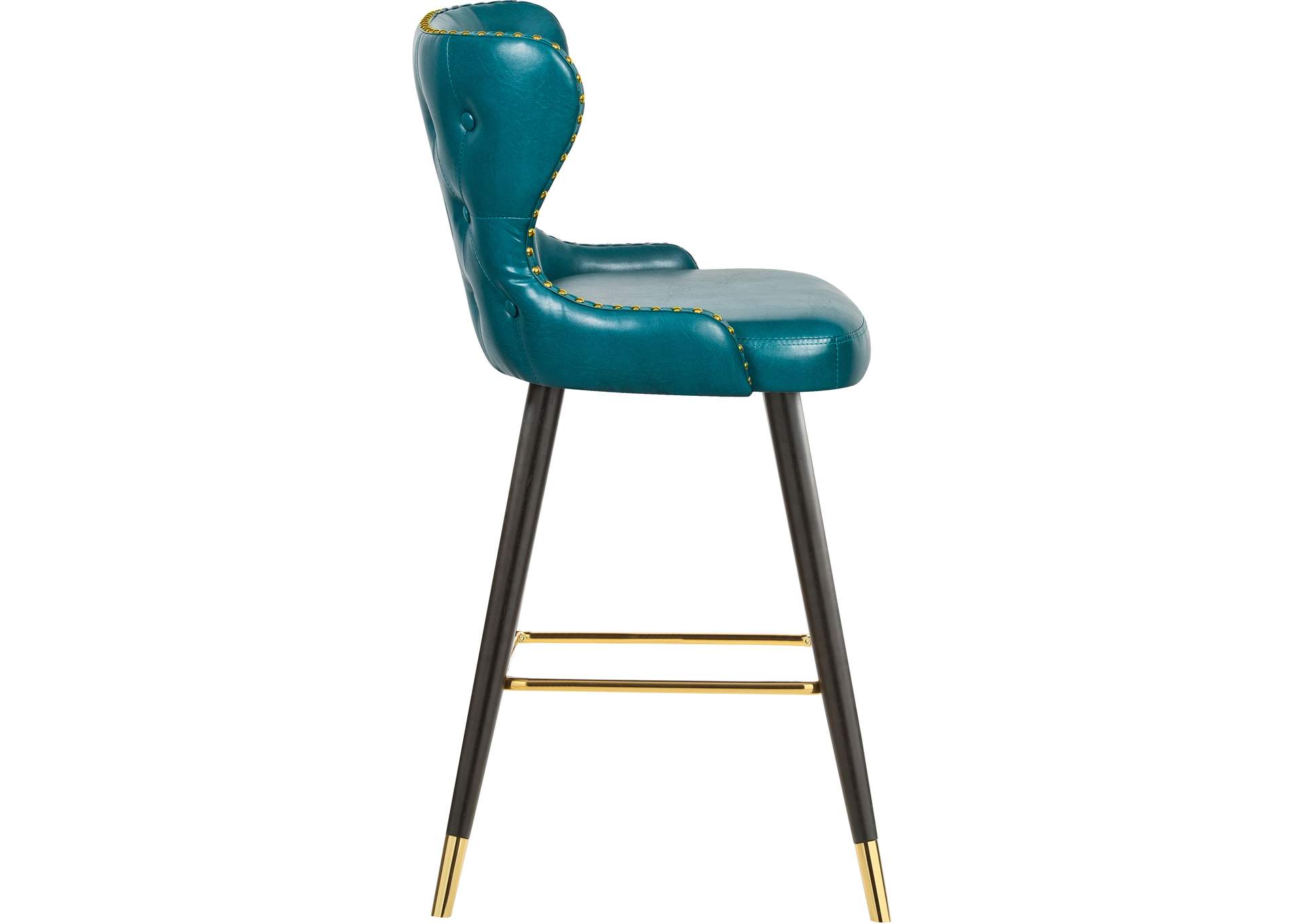 Hendrix Blue Faux Leather Counter - Bar Stool Set of 2,Meridian Furniture