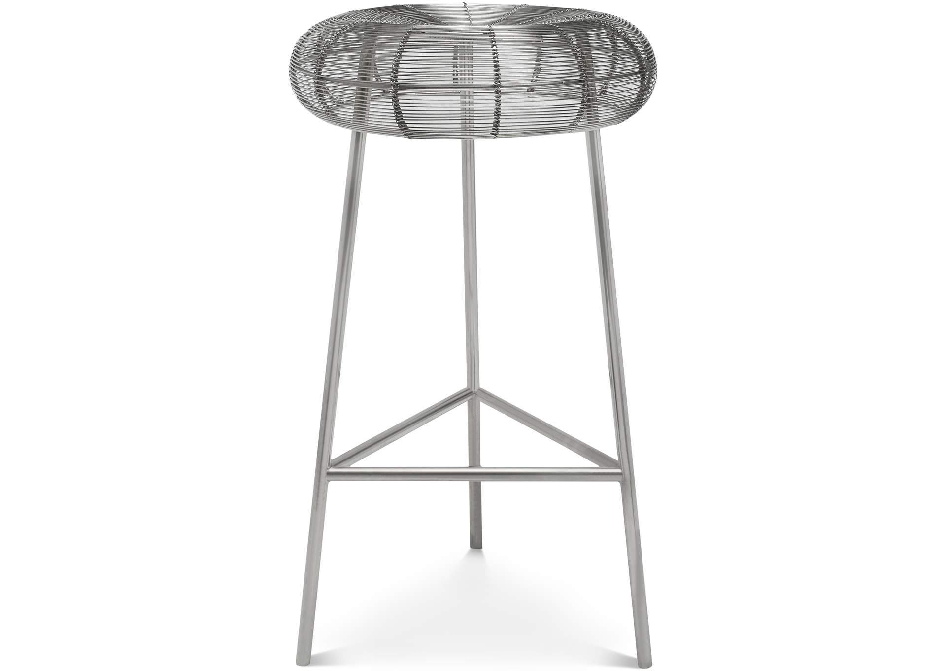 Tuscany Silver Metal Counter Stool,Meridian Furniture