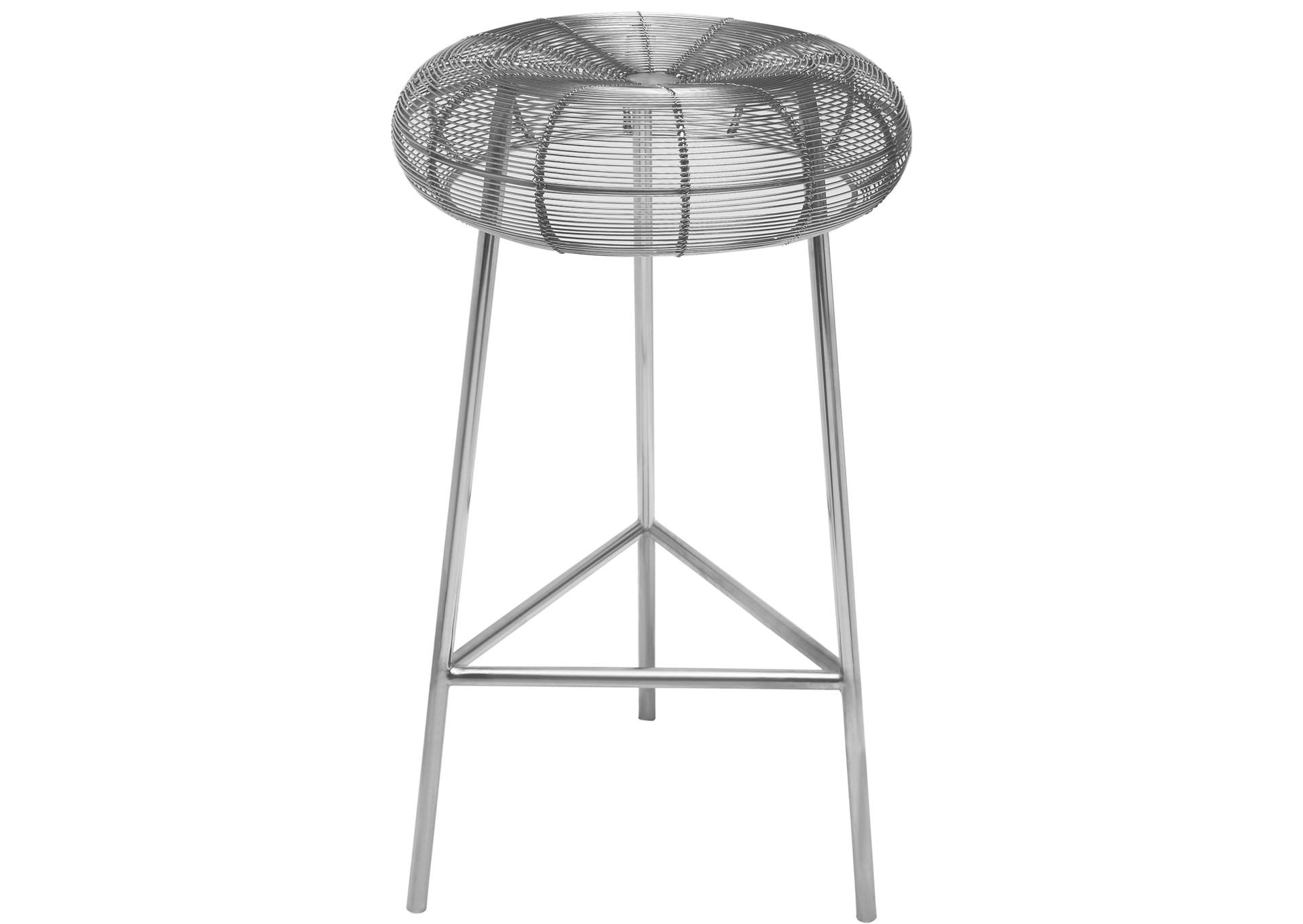 Tuscany Silver Metal Counter Stool,Meridian Furniture