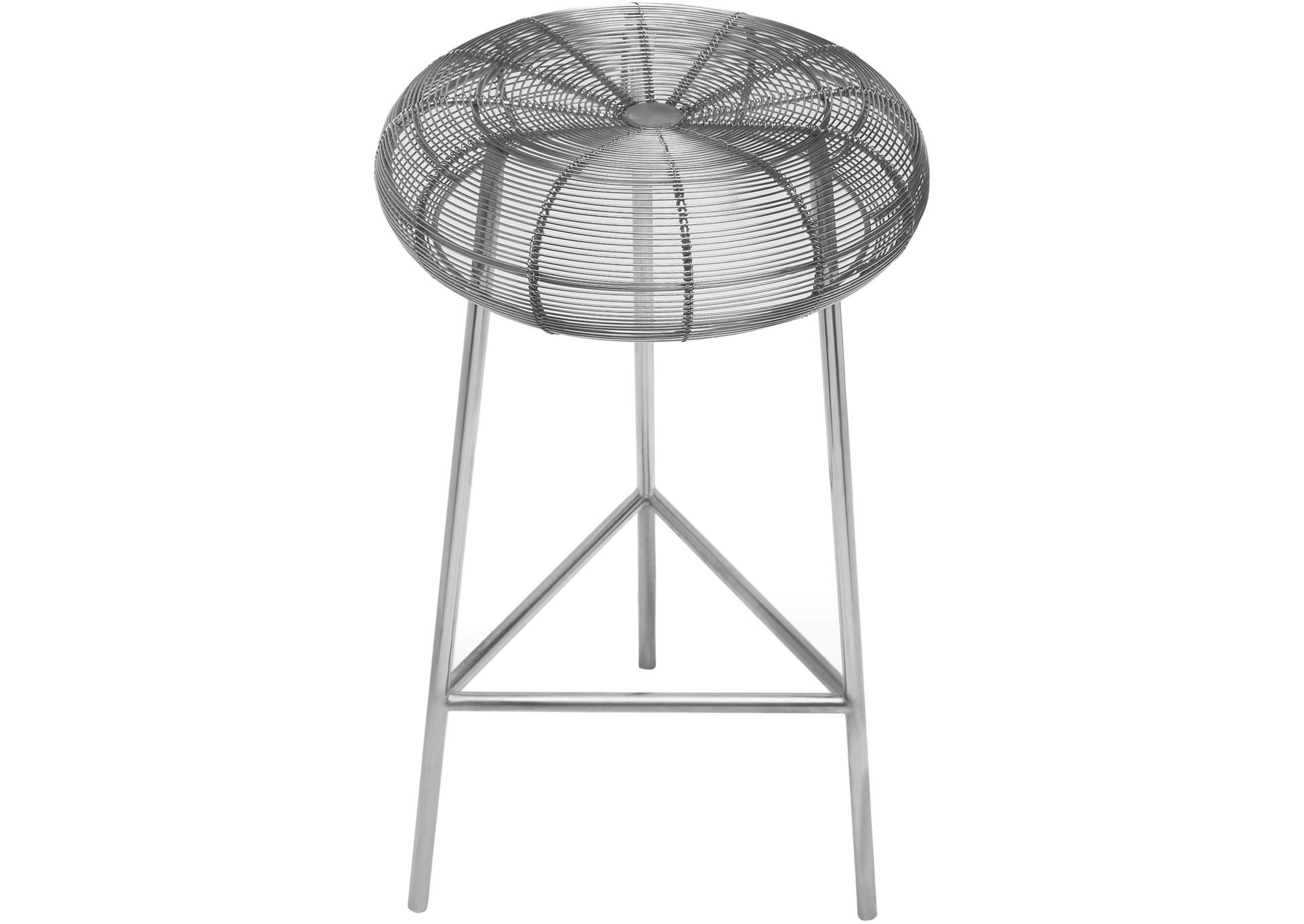 Tuscany Silver Metal Counter Stool,Meridian Furniture