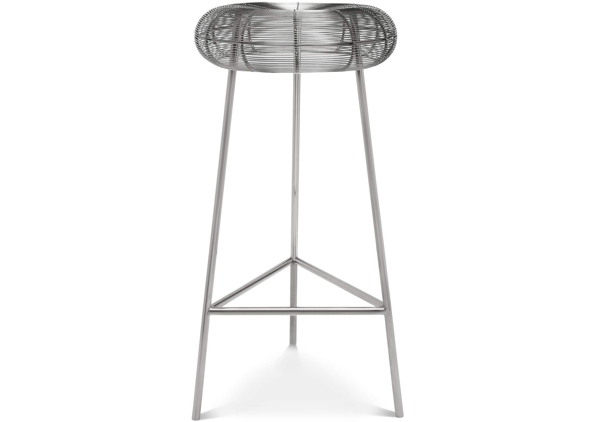 Tuscany Silver Metal Bar Stool,Meridian Furniture