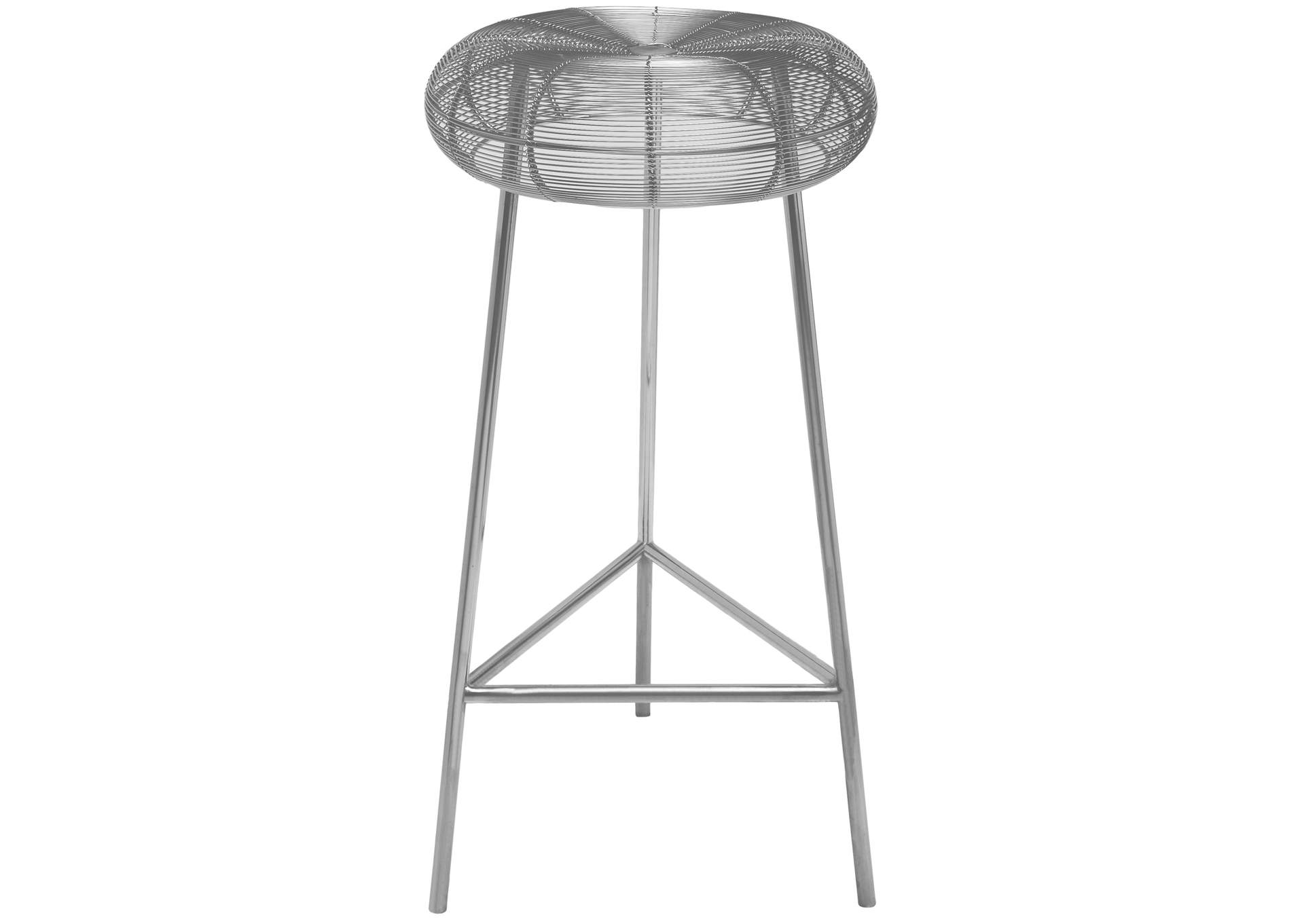 Tuscany Silver Metal Bar Stool,Meridian Furniture