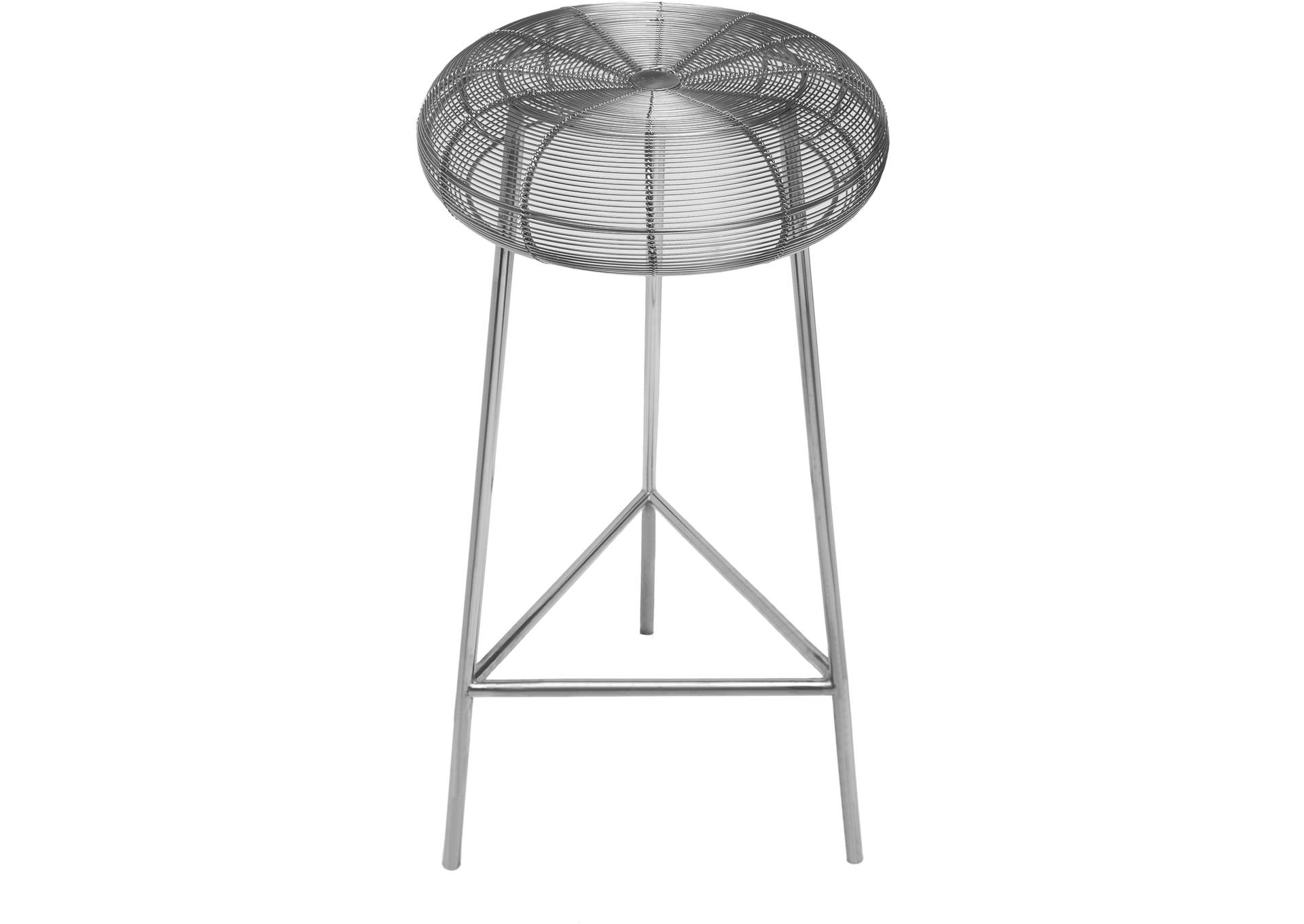 Tuscany Silver Metal Bar Stool,Meridian Furniture